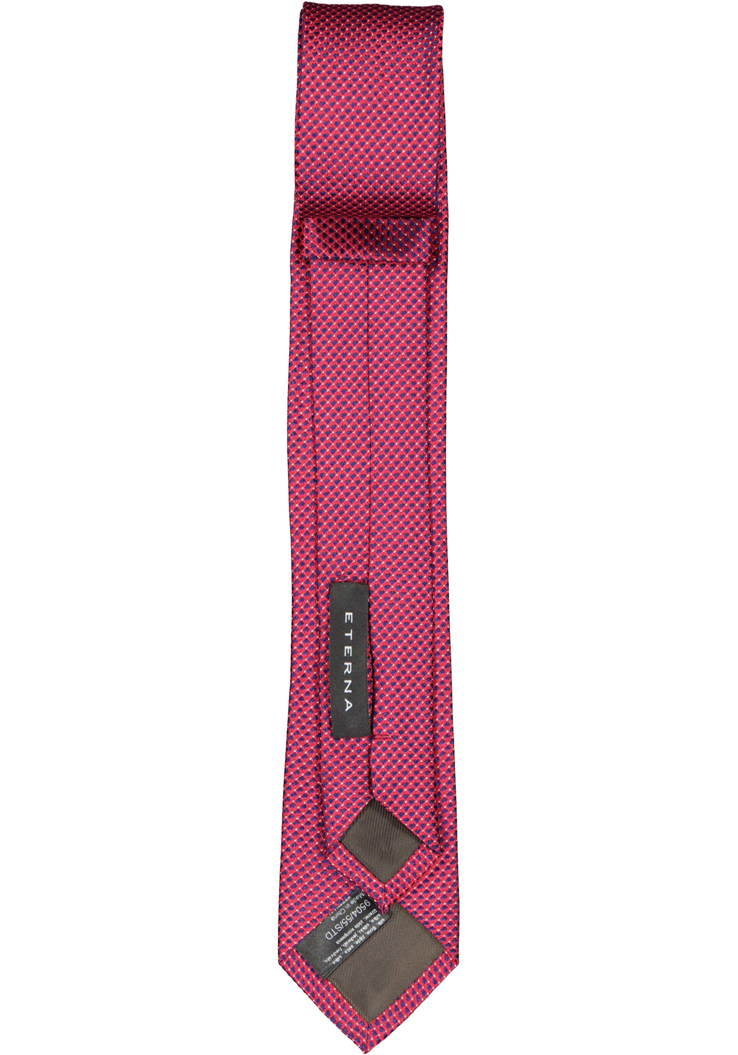 ETERNA smalle stropdas, rood met blauw structuur