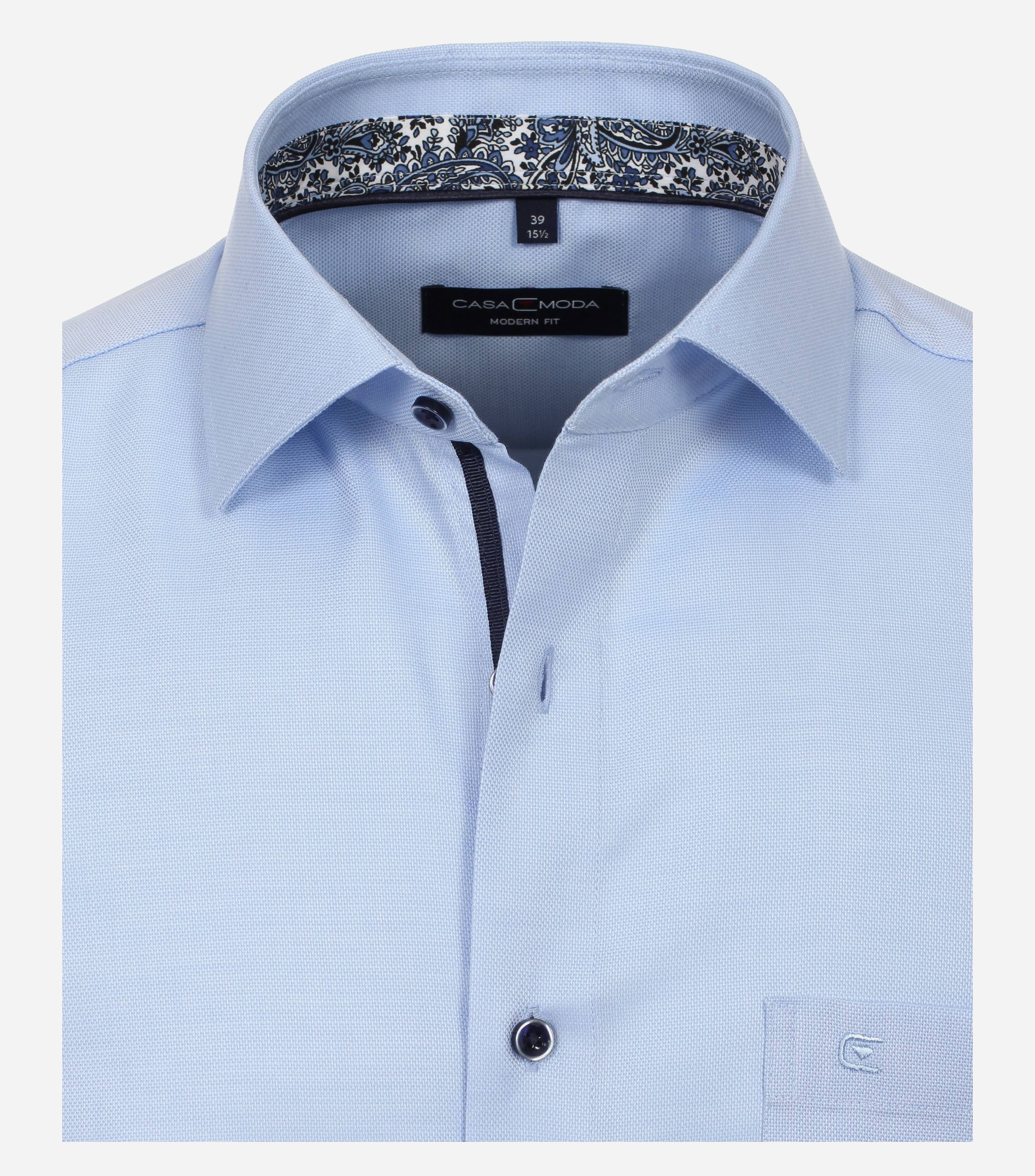 CASA MODA modern fit overhemd, structuur, blauw