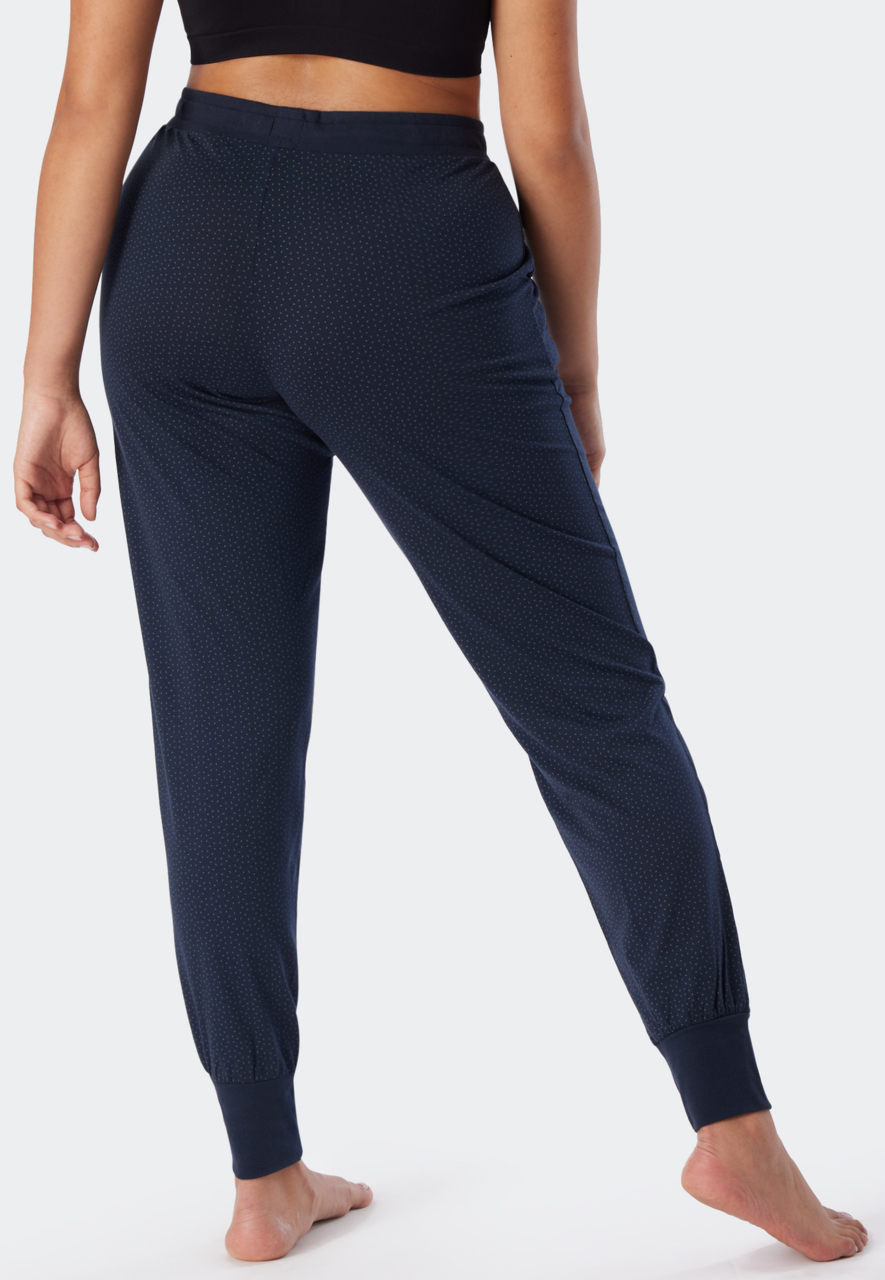 SCHIESSER Mix + Relax nachtkleding dames, dames jersey broekzomen nachtblauw bedrukt