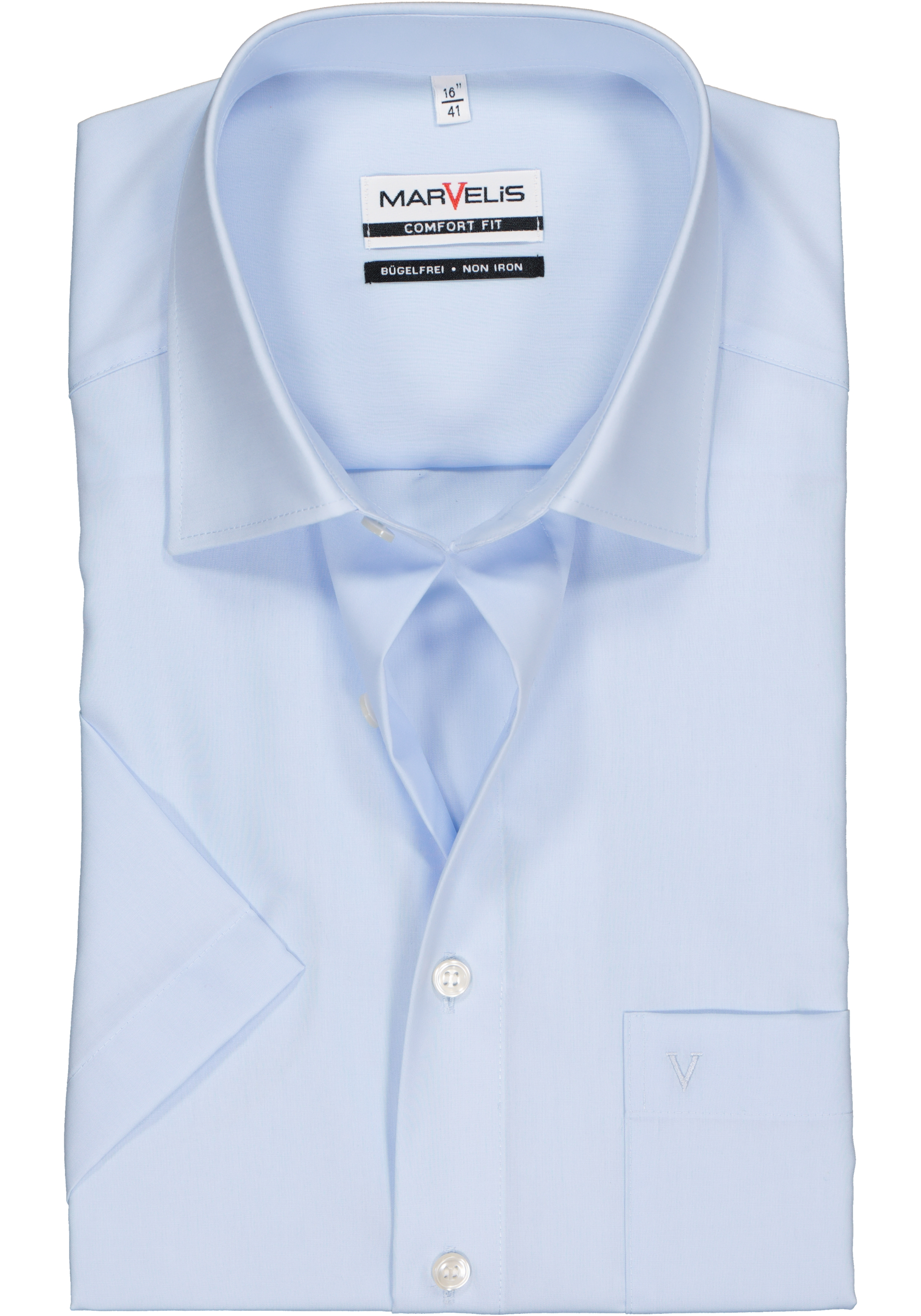 MARVELIS comfort fit overhemd, korte mouw, lichtblauw