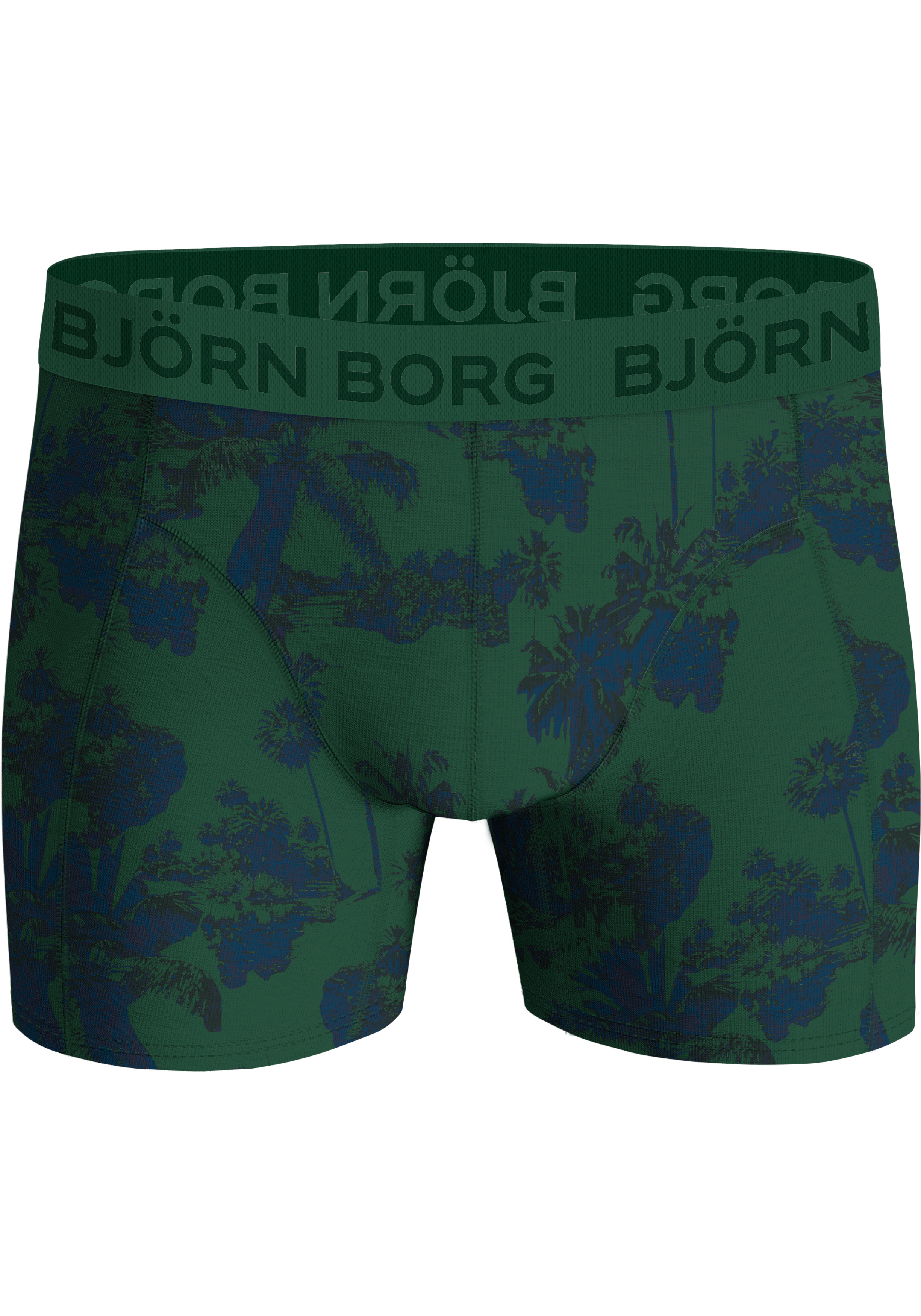 Bjorn Borg Cotton Stretch boxers, heren boxers normale lengte (3-pack), groen, zwart en groen met print