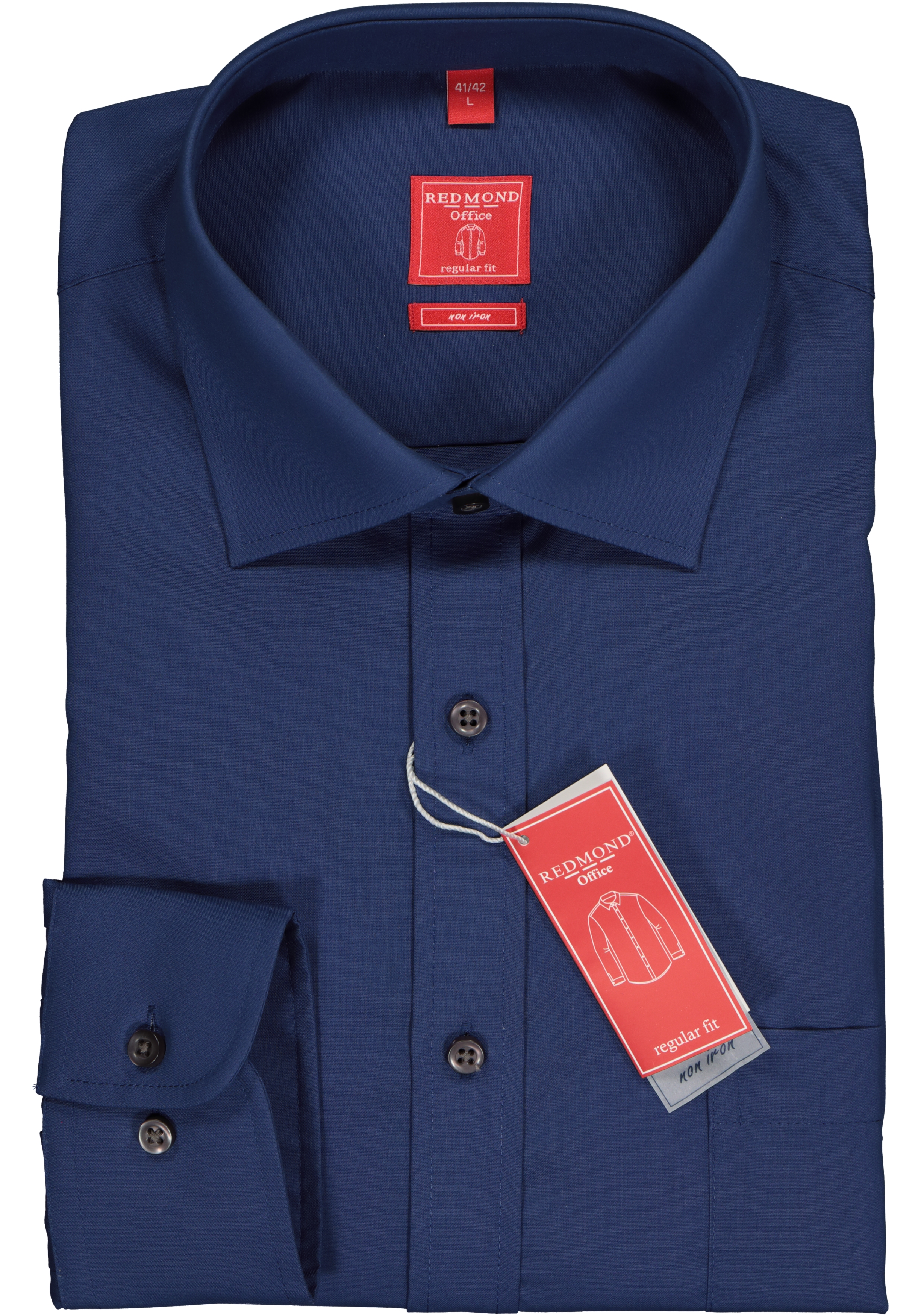 Redmond regular fit overhemd, marine blauw
