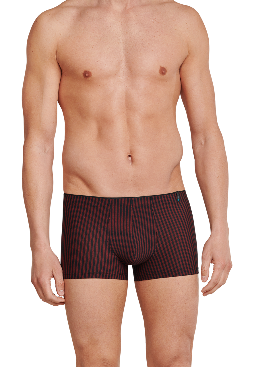 SCHIESSER Long Life Soft boxer (1-pack), heren short rood-zwart gestreept