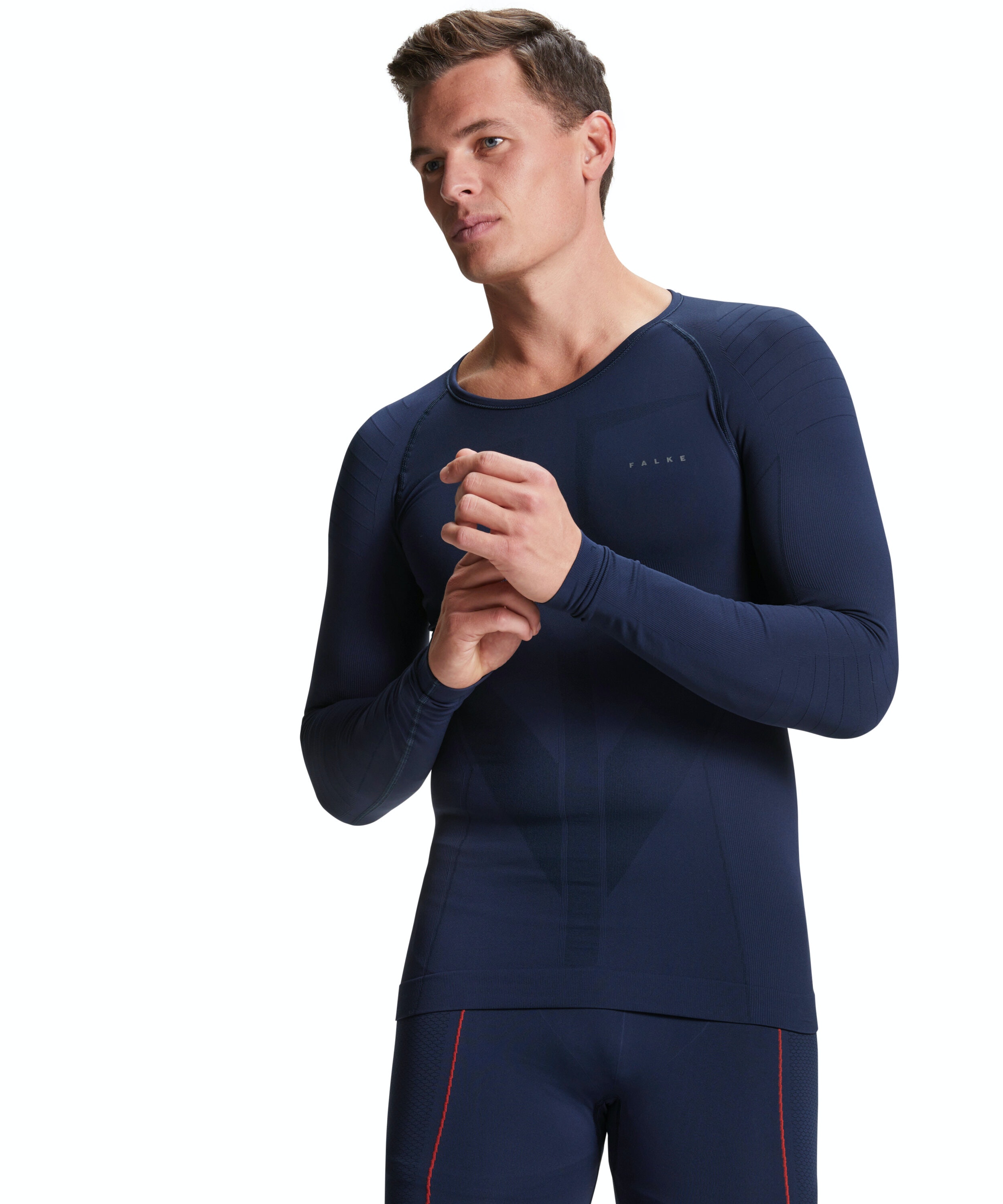 FALKE heren lange mouw shirt Warm, thermoshirt, blauw (space blue)