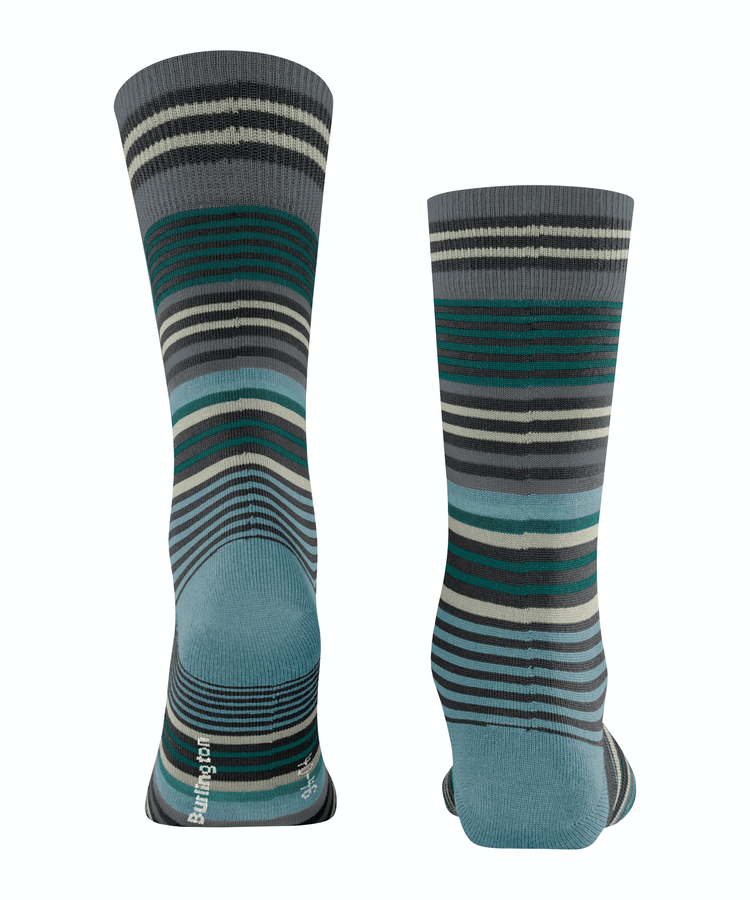 Burlington Stripe herensokken, zwart (black)