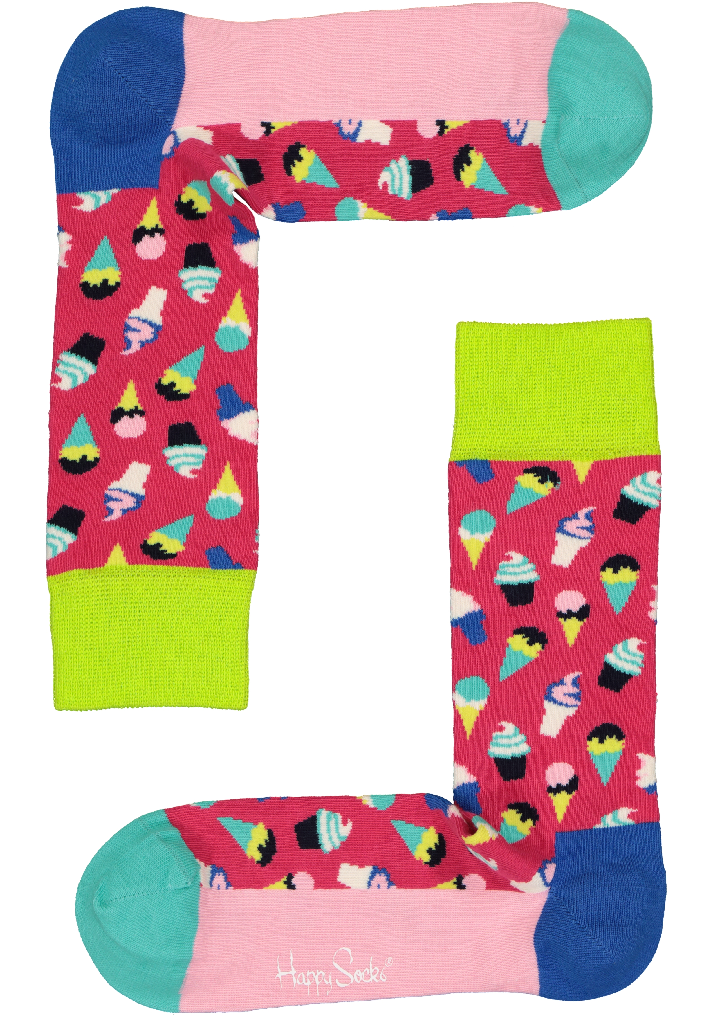 Happy Socks Ice Cream Sock, rood met ijsjes