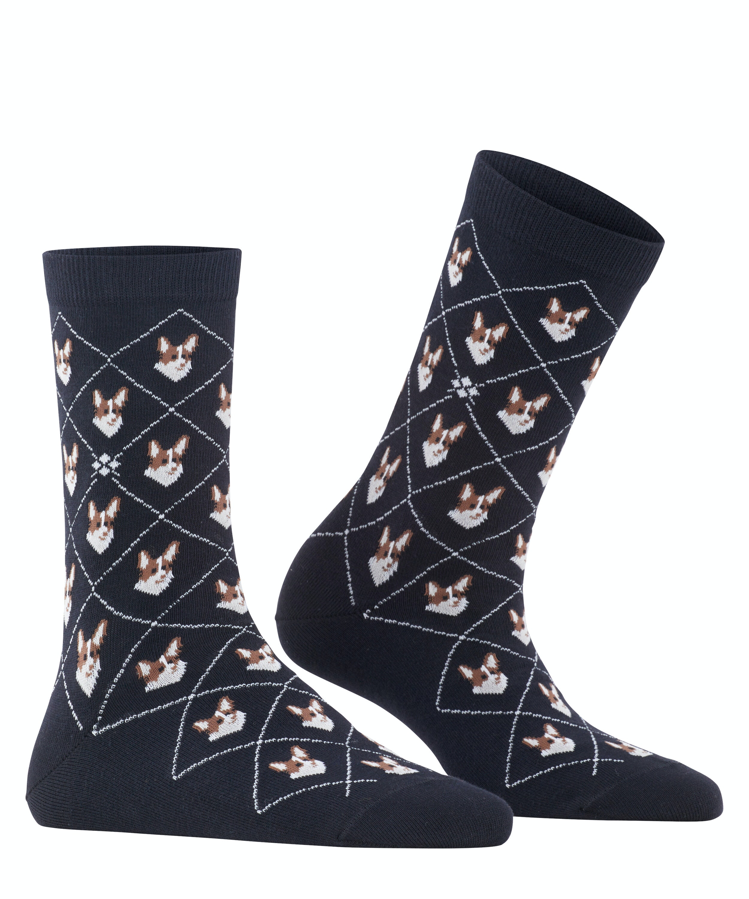 Burlington Corgi damessokken, zwart (black)
