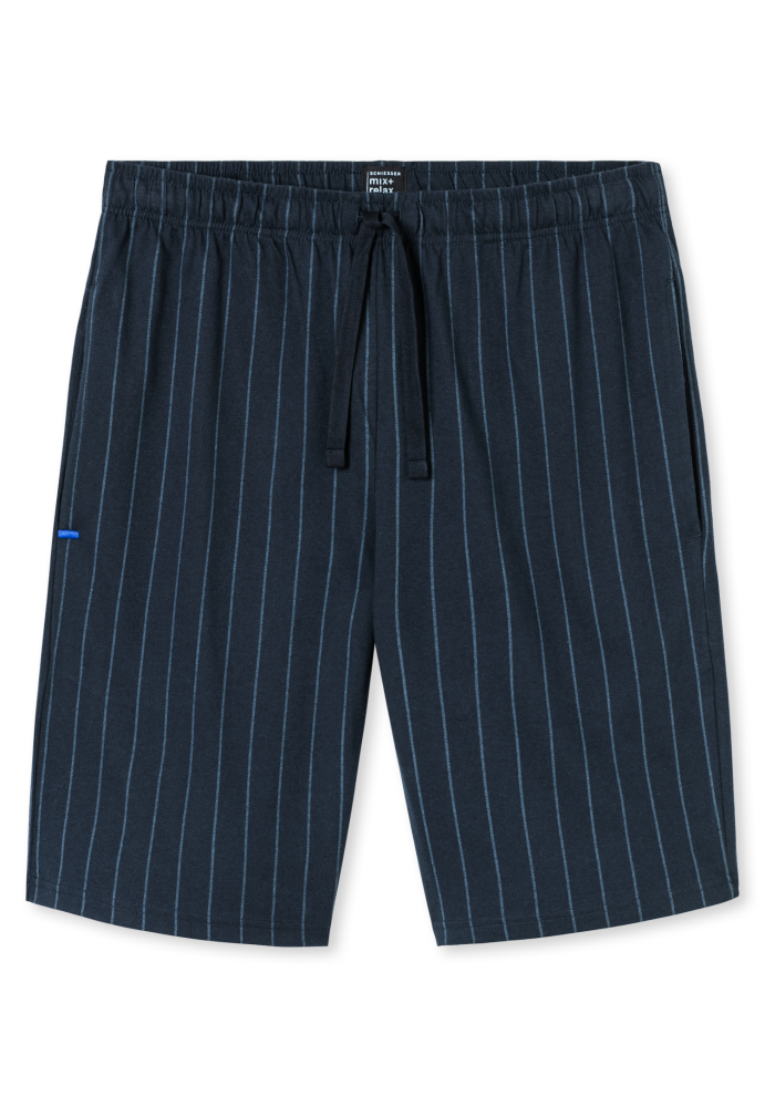 SCHIESSER Mix + Relax Short, heren korte pyjama- of loungebroek, nachtblauw dessin