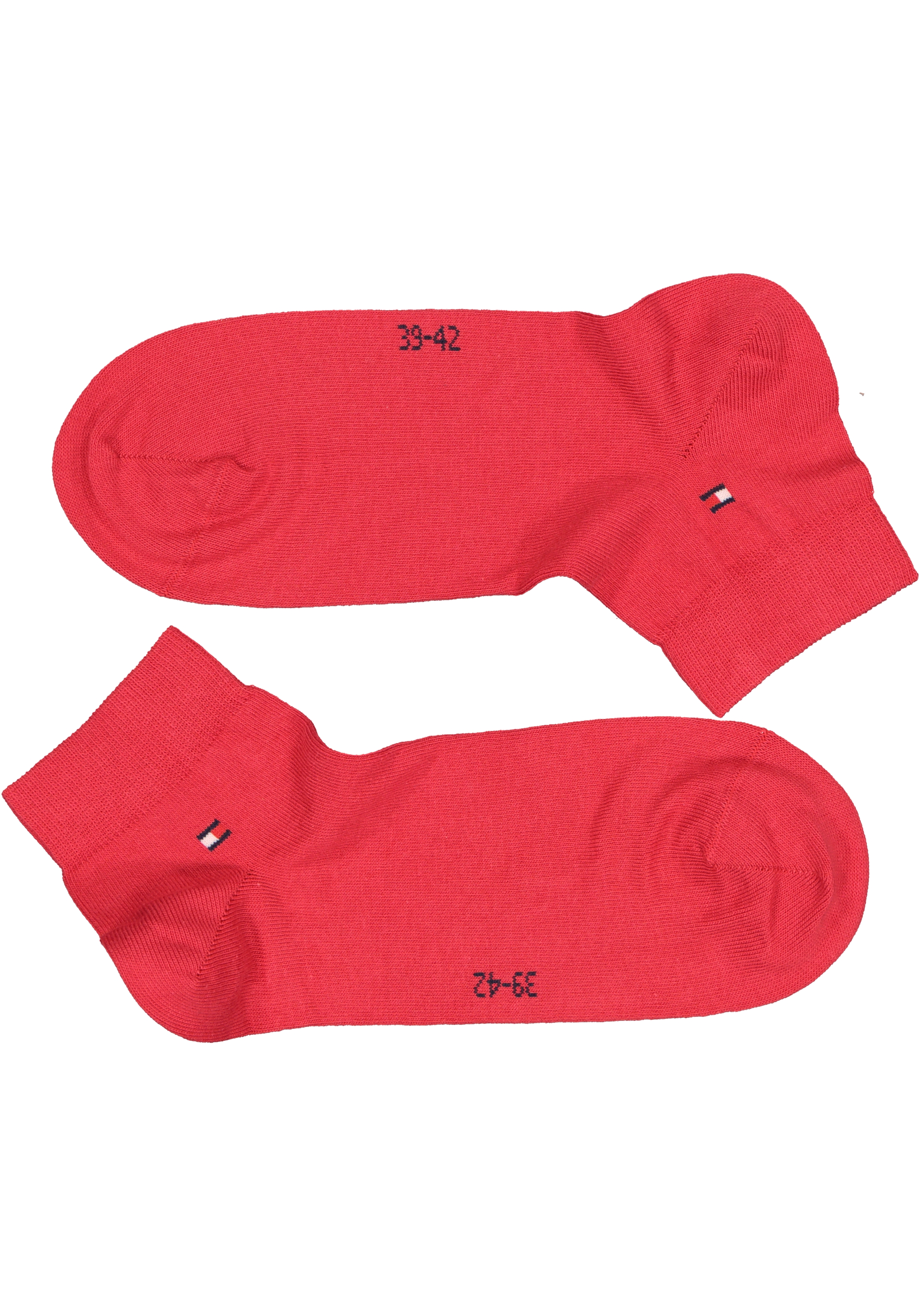 Tommy Hilfiger Quarter Socks (2-pack), herensokken katoen kort, Tommy original rood en blauw