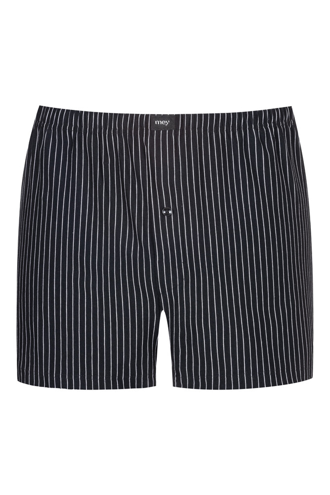 Mey heren boxer short BC stripes, boxershort wijd normale lengte met gulp, zwart