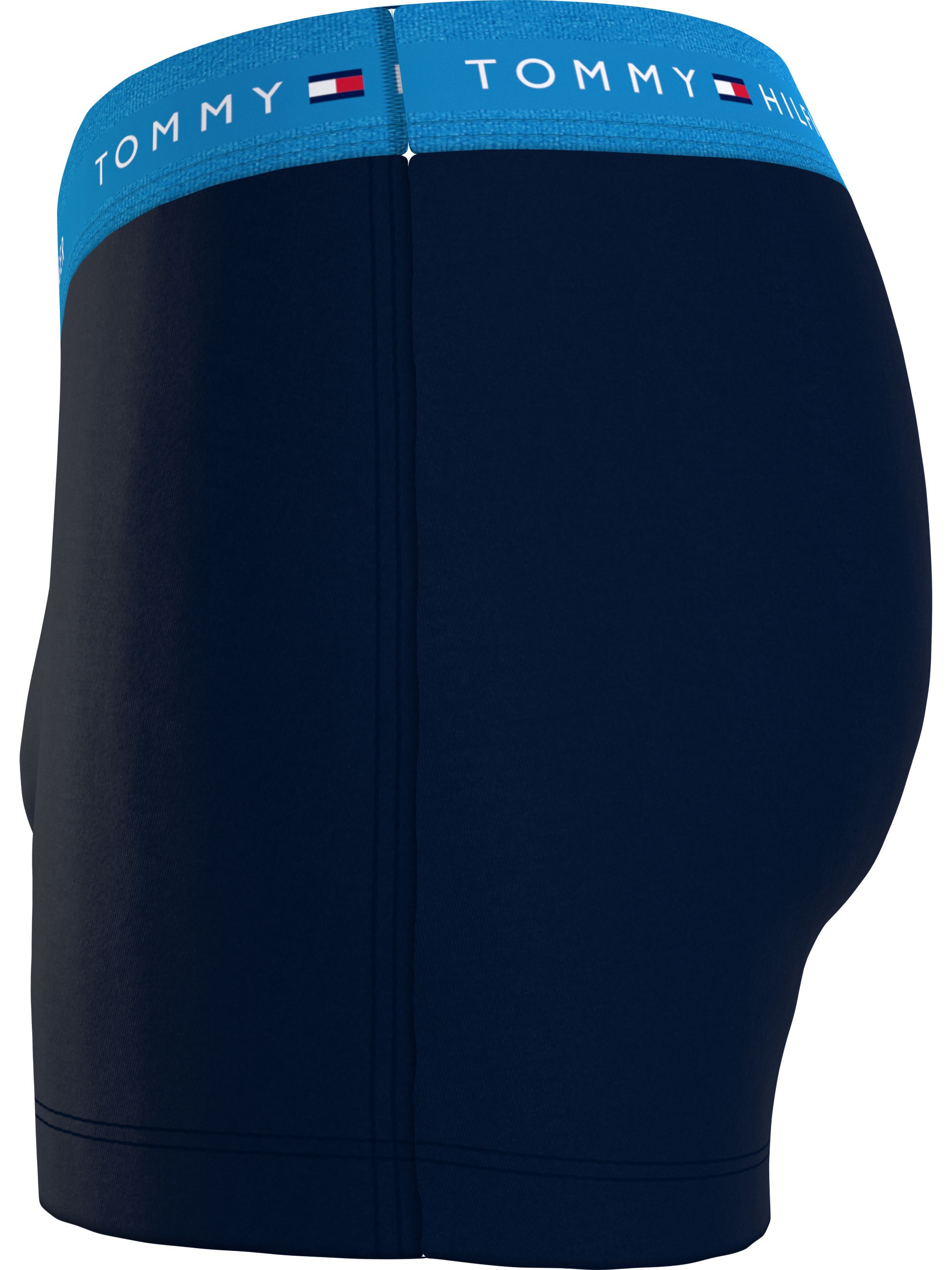 Tommy Hilfiger heren boxers normale lengte (3-pack), trunk, blauw met gekleurde tailleband