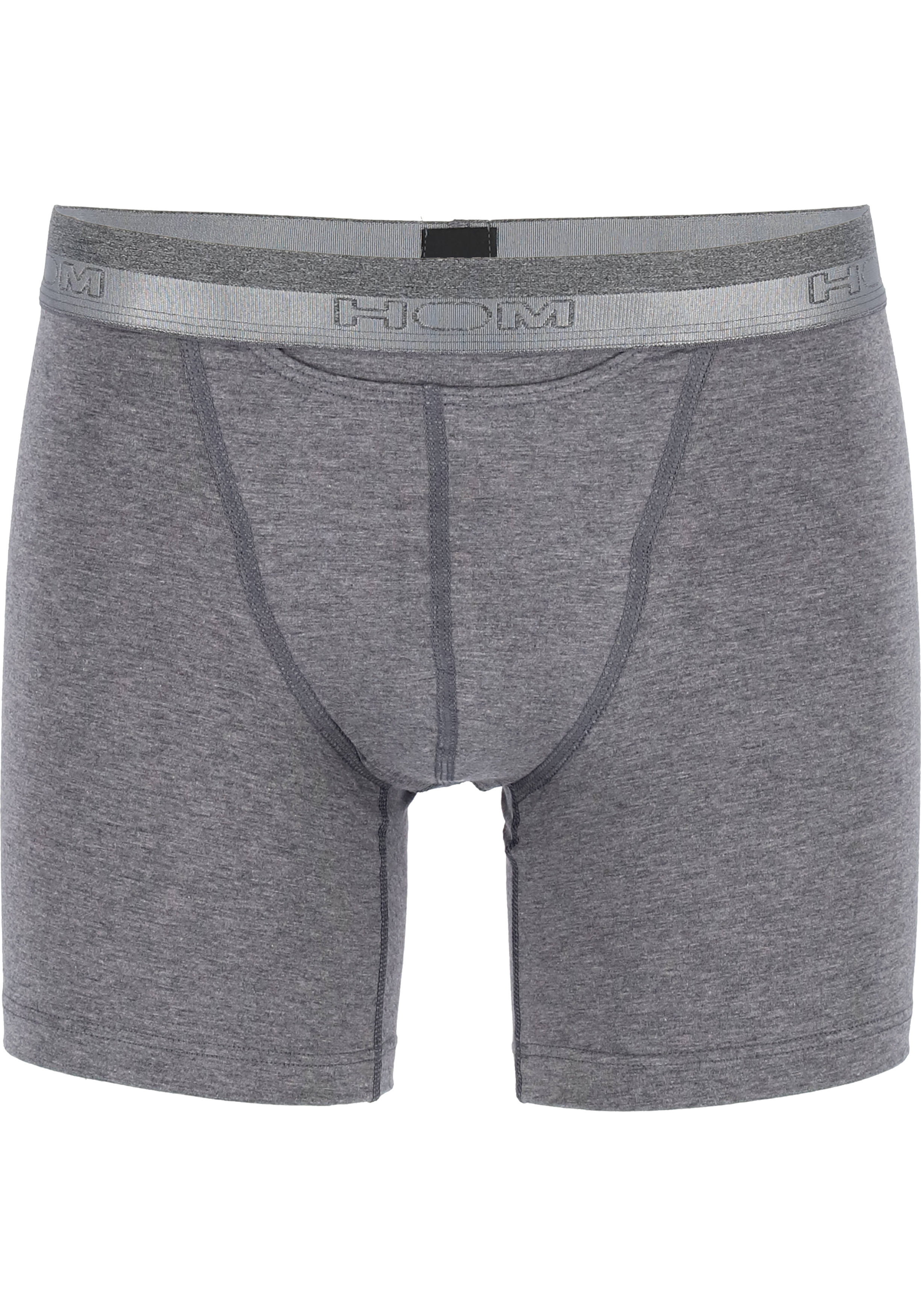 HOM HO1 long boxer briefs (1-pack), heren boxer lang met horizontale gulp, antraciet