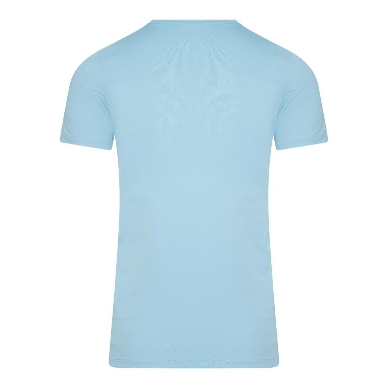 RJ Bodywear Pure Color T-shirt (1-pack), heren T-shirt met V-hals, lichtblauw
