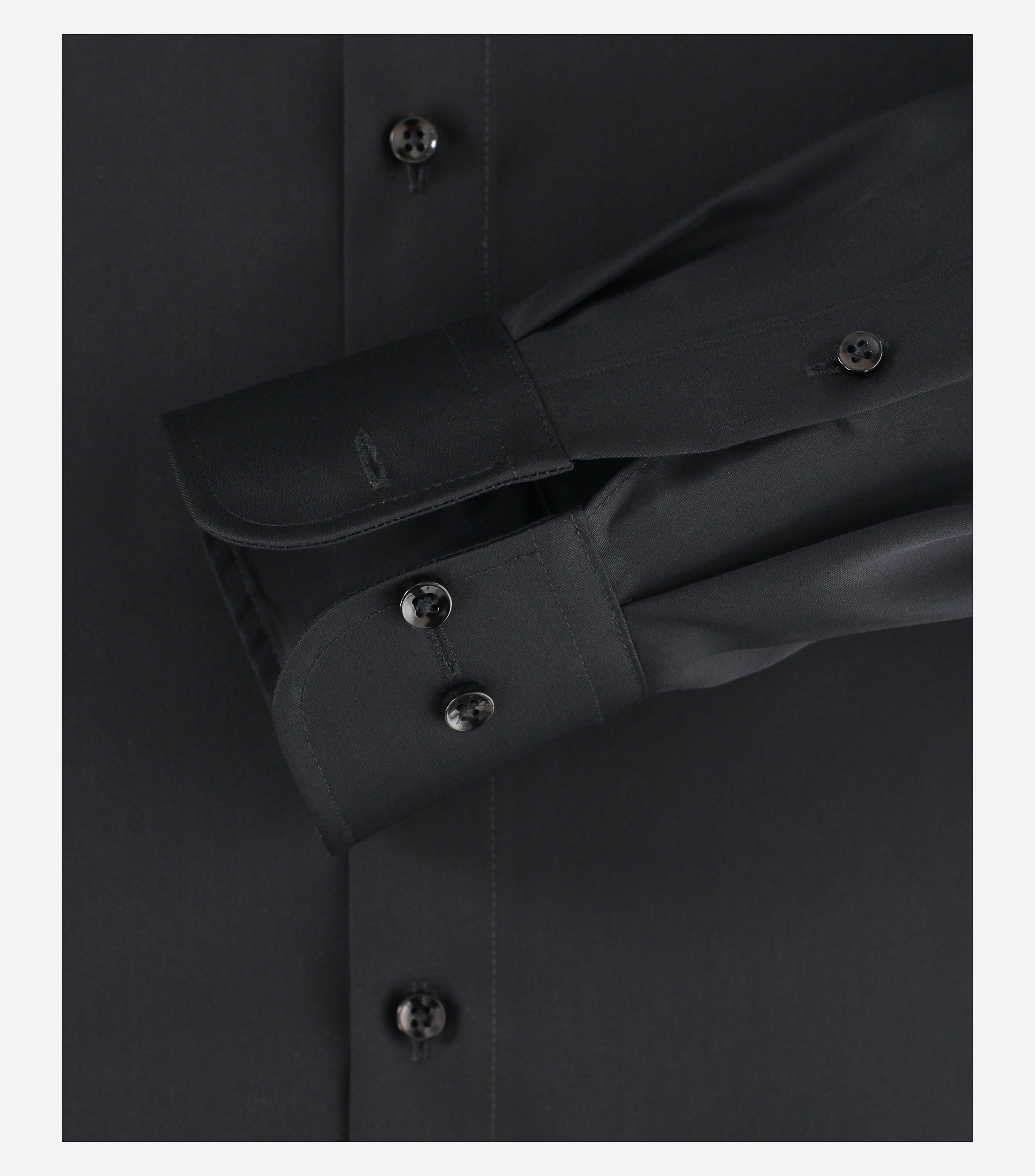 CASA MODA comfort fit overhemd, mouwlengte 7, twill, zwart