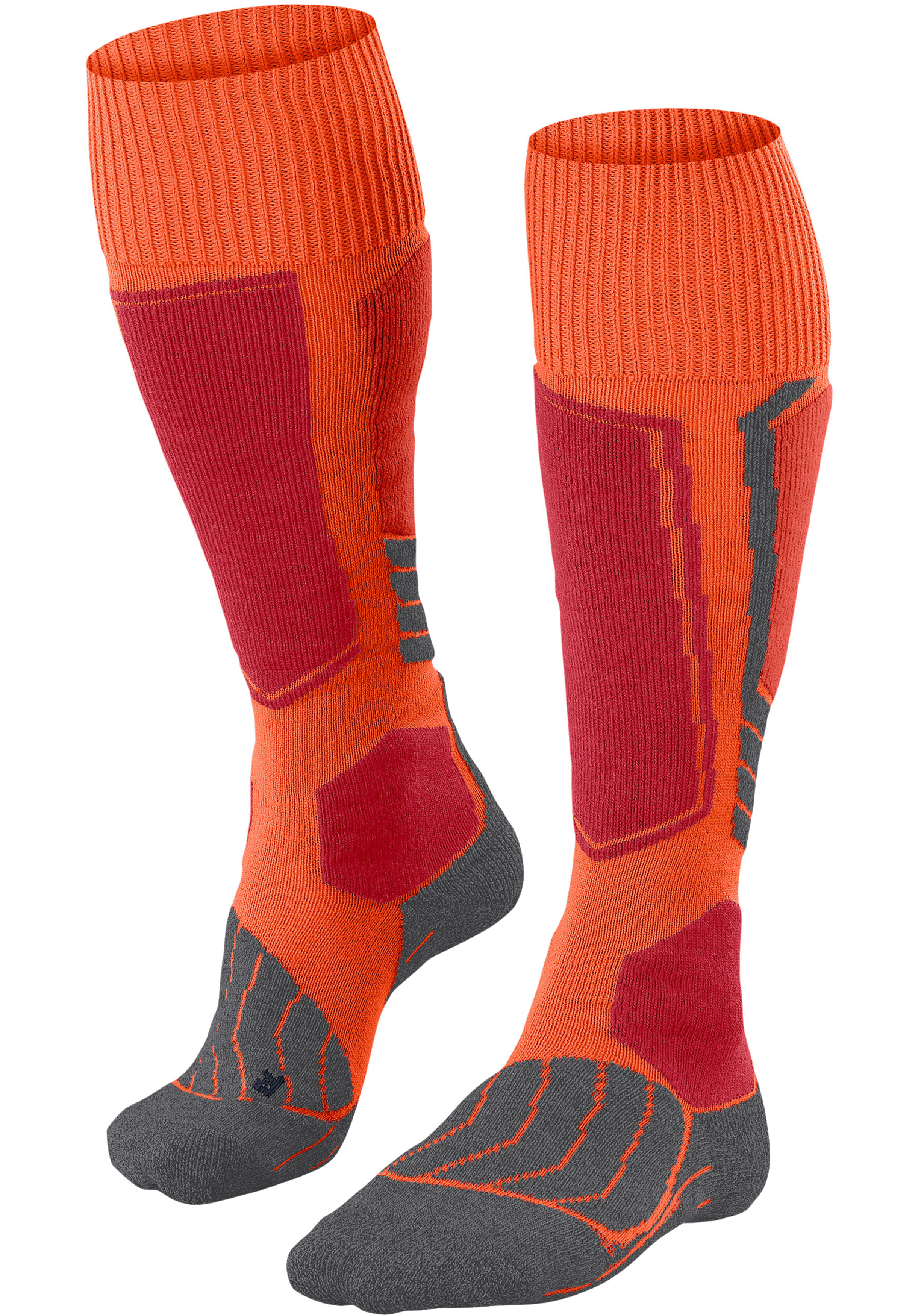 FALKE SK1 Comfort heren skiing kniekousen, grijs (flash orange)