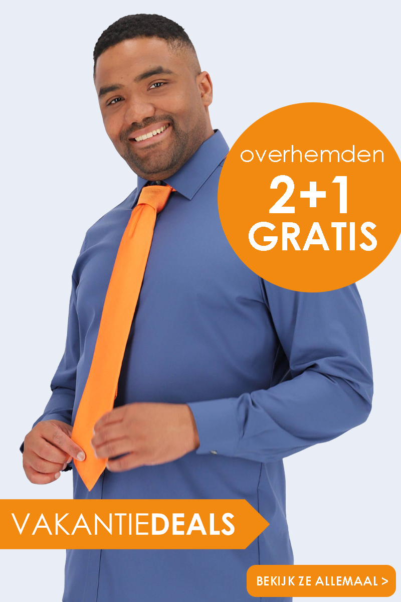 Vakantiedeals bij HemdVoorHem.nl, overhemden 2+1 gratis, bekijk ze allemaal!