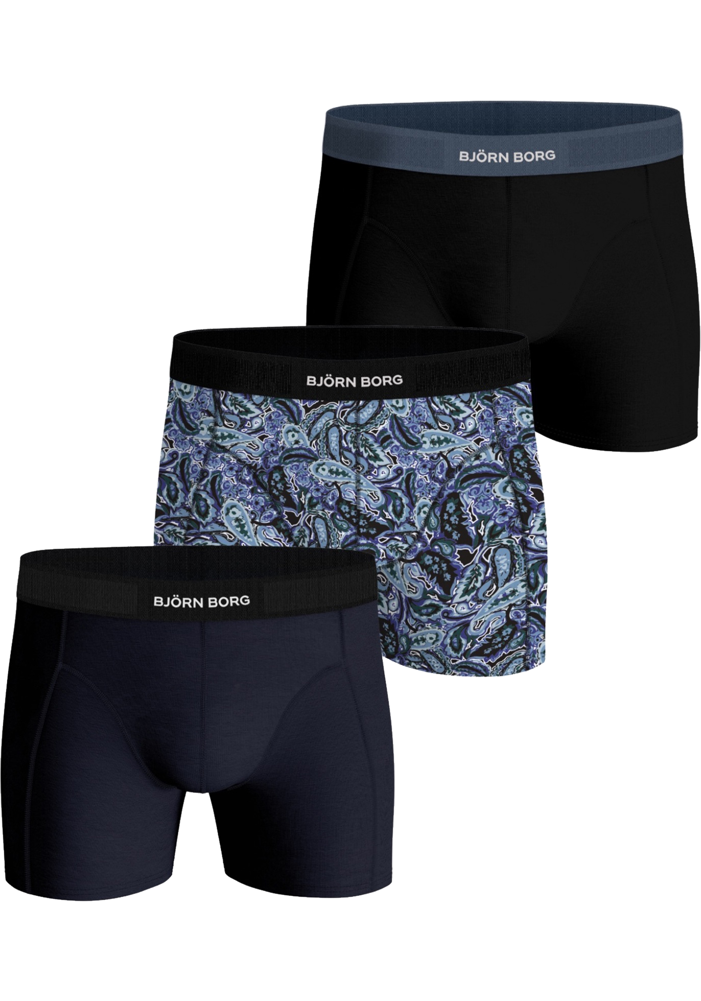 Bjorn Borg Cotton Stretch boxers, heren boxers normale lengte (3-pack), multicolor