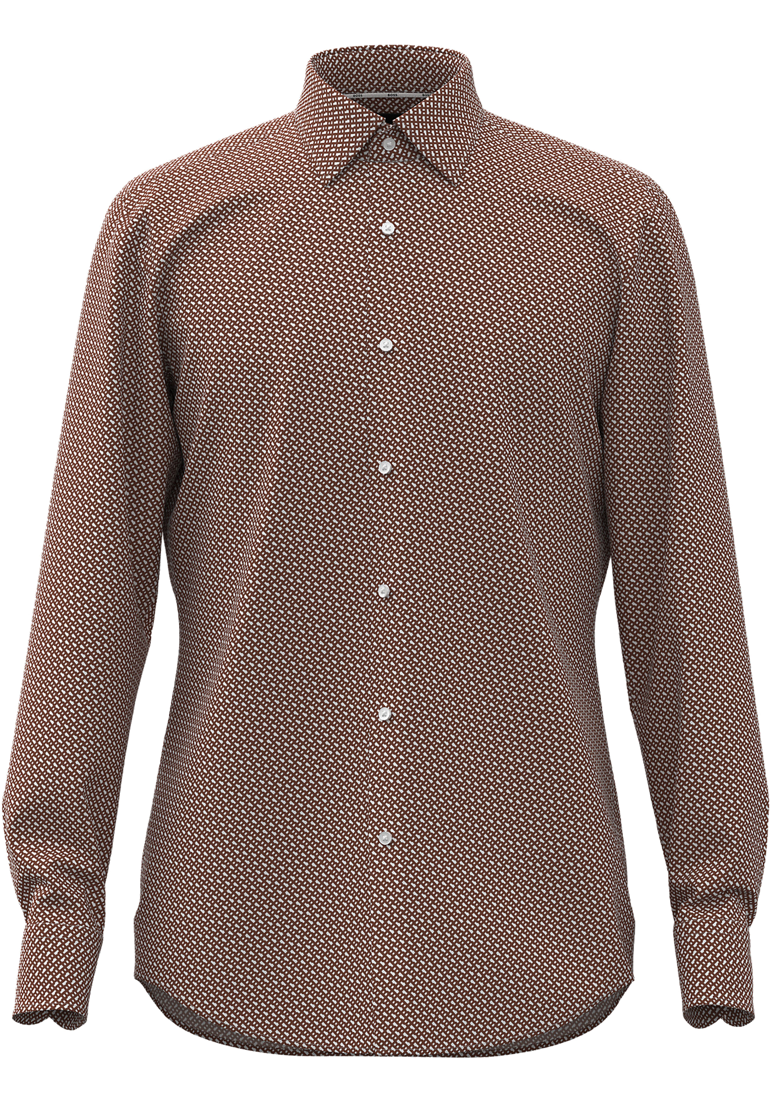 HUGO BOSS Hank slim fit overhemd, popeline, rood dessin