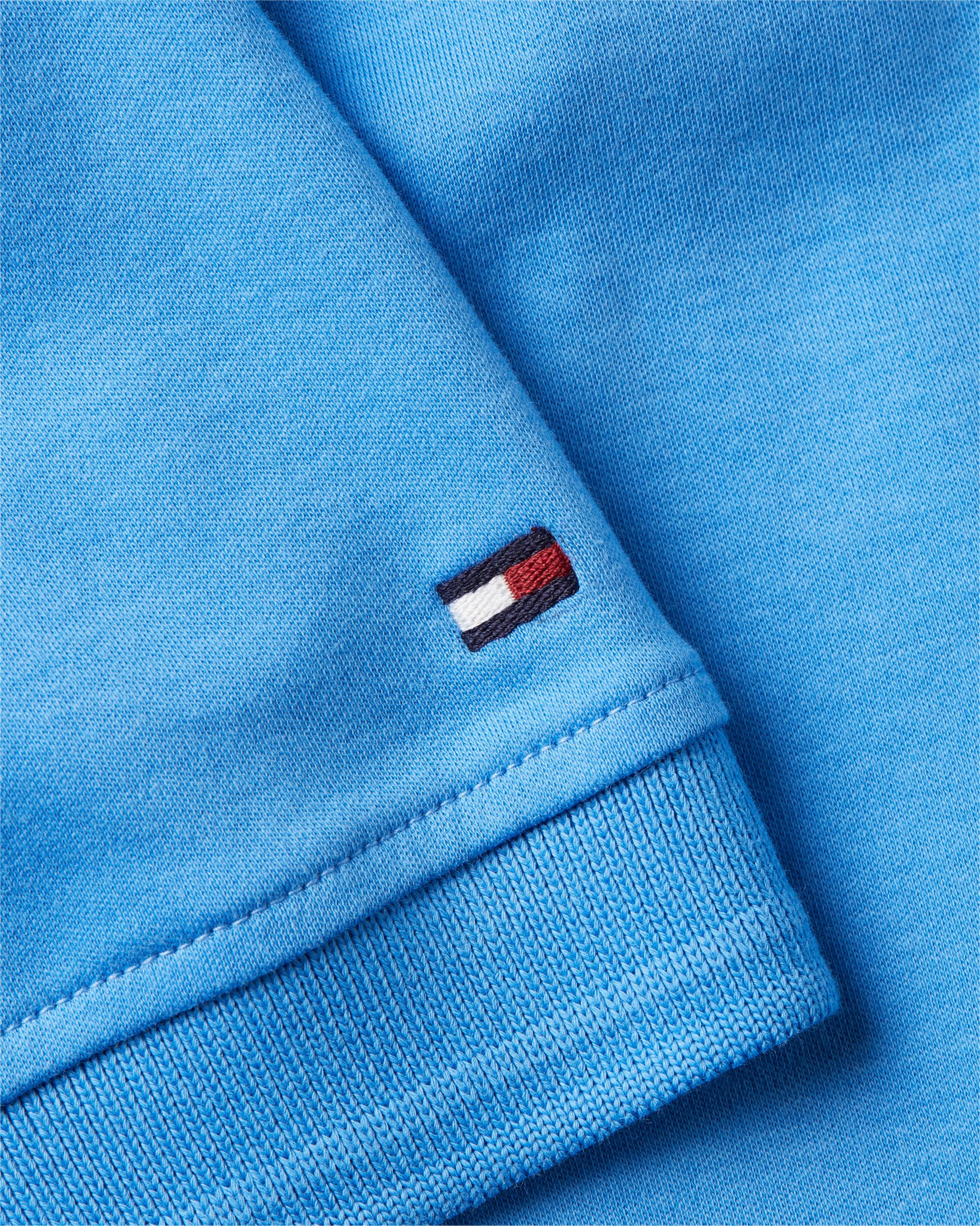 Tommy Hilfiger Dc Interlock Zip Slim Polo, heren poloshirt, middenblauw