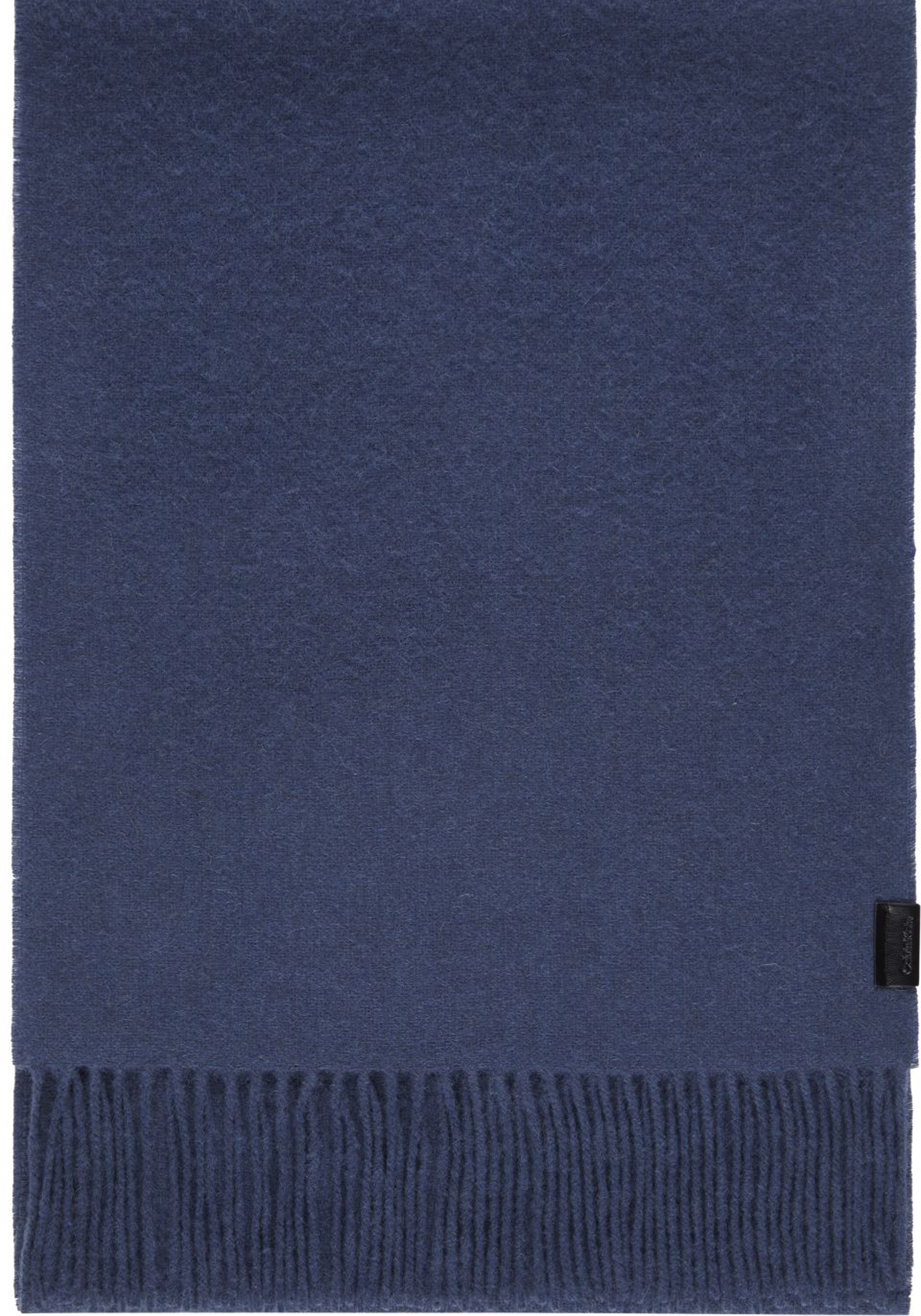 Calvin Klein sjaal, classic wool woven scarf, donkerblauw