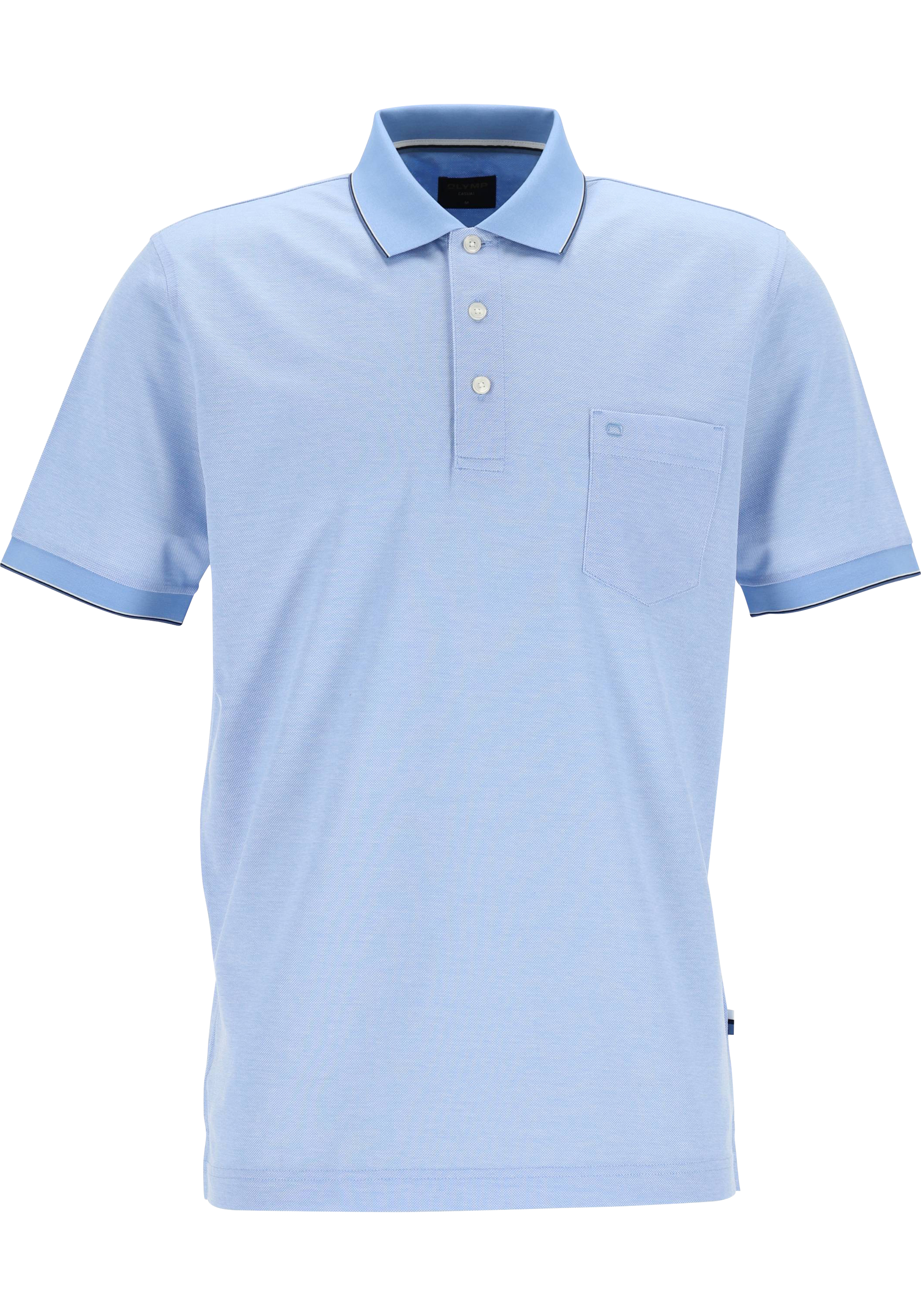 OLYMP Polo Casual, modern fit polo, lichtblauw
