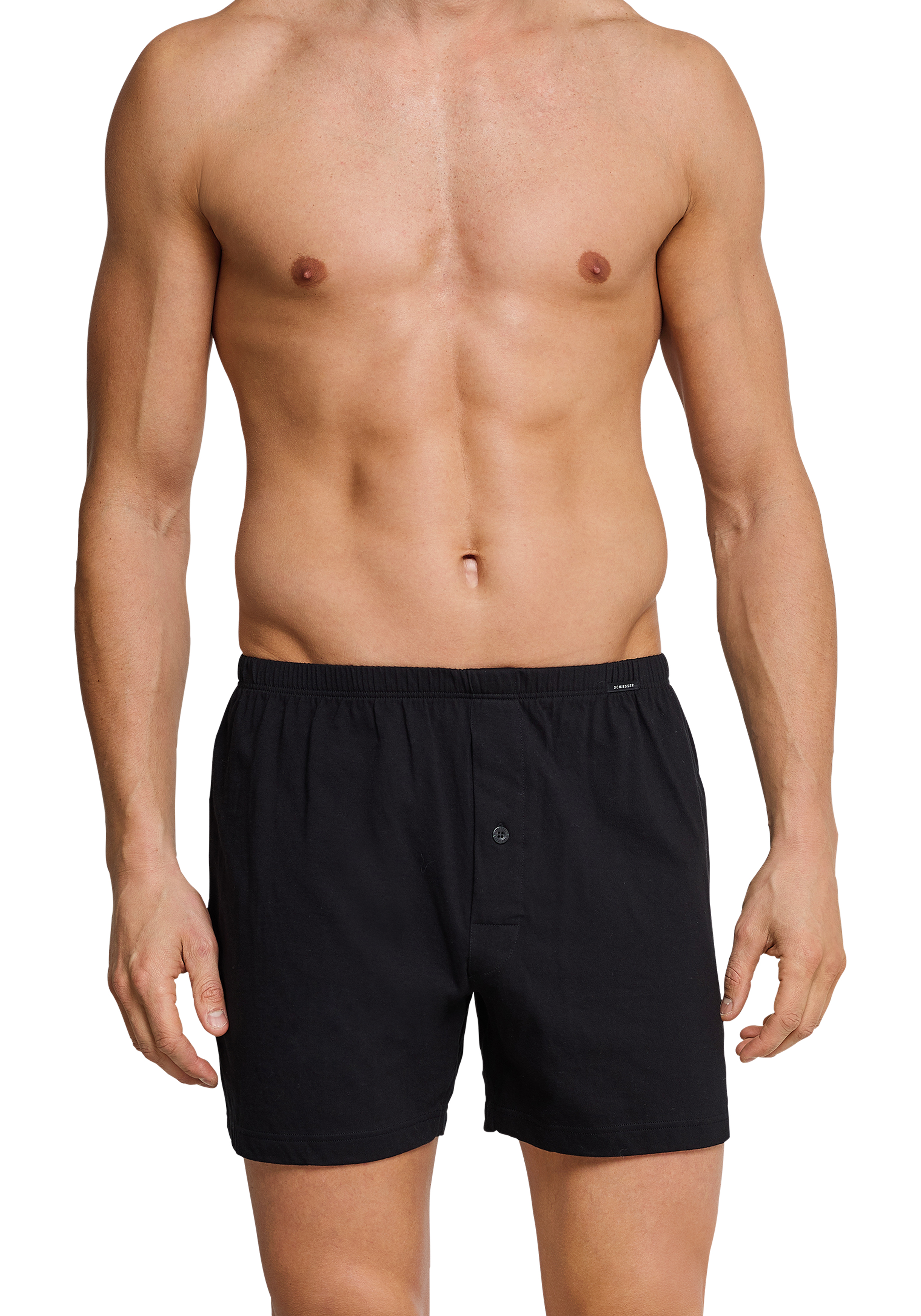 SCHIESSER Cotton Essentials boxershorts wijd (2-pack), tricot, zwart