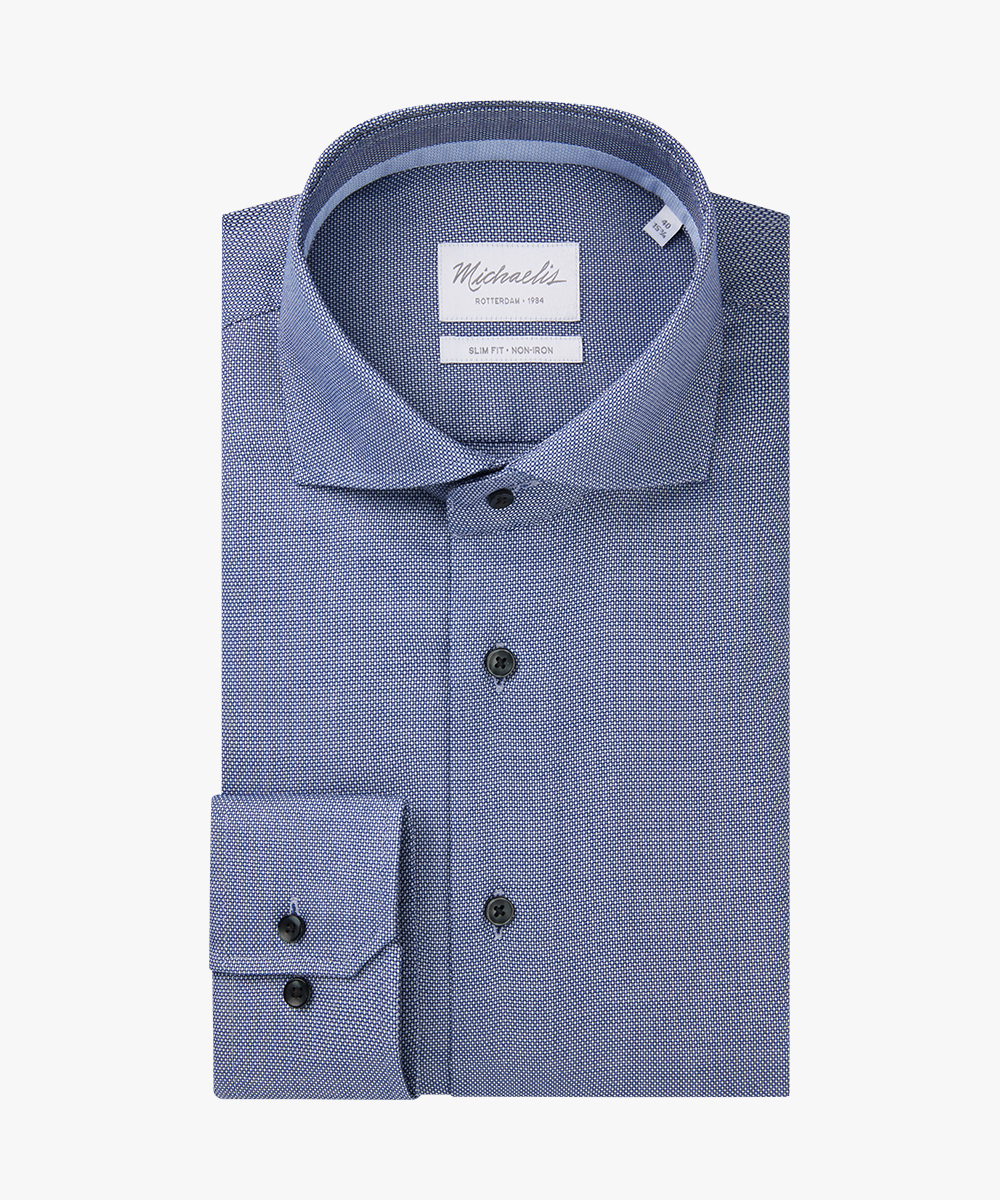 Michaelis slim fit heren overhemd Oxford donkerblauw