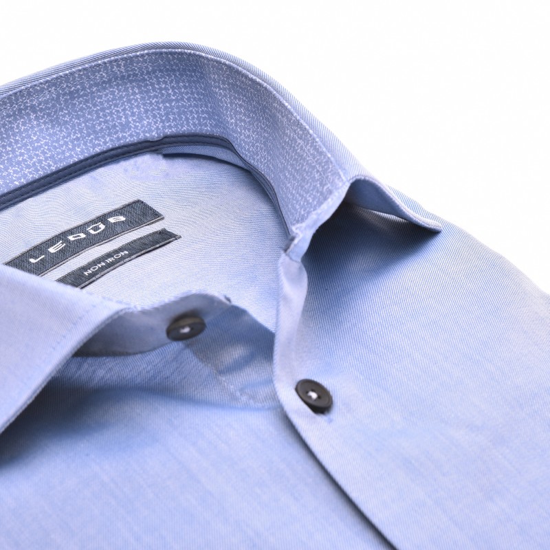 Ledub modern fit overhemd, middenblauw