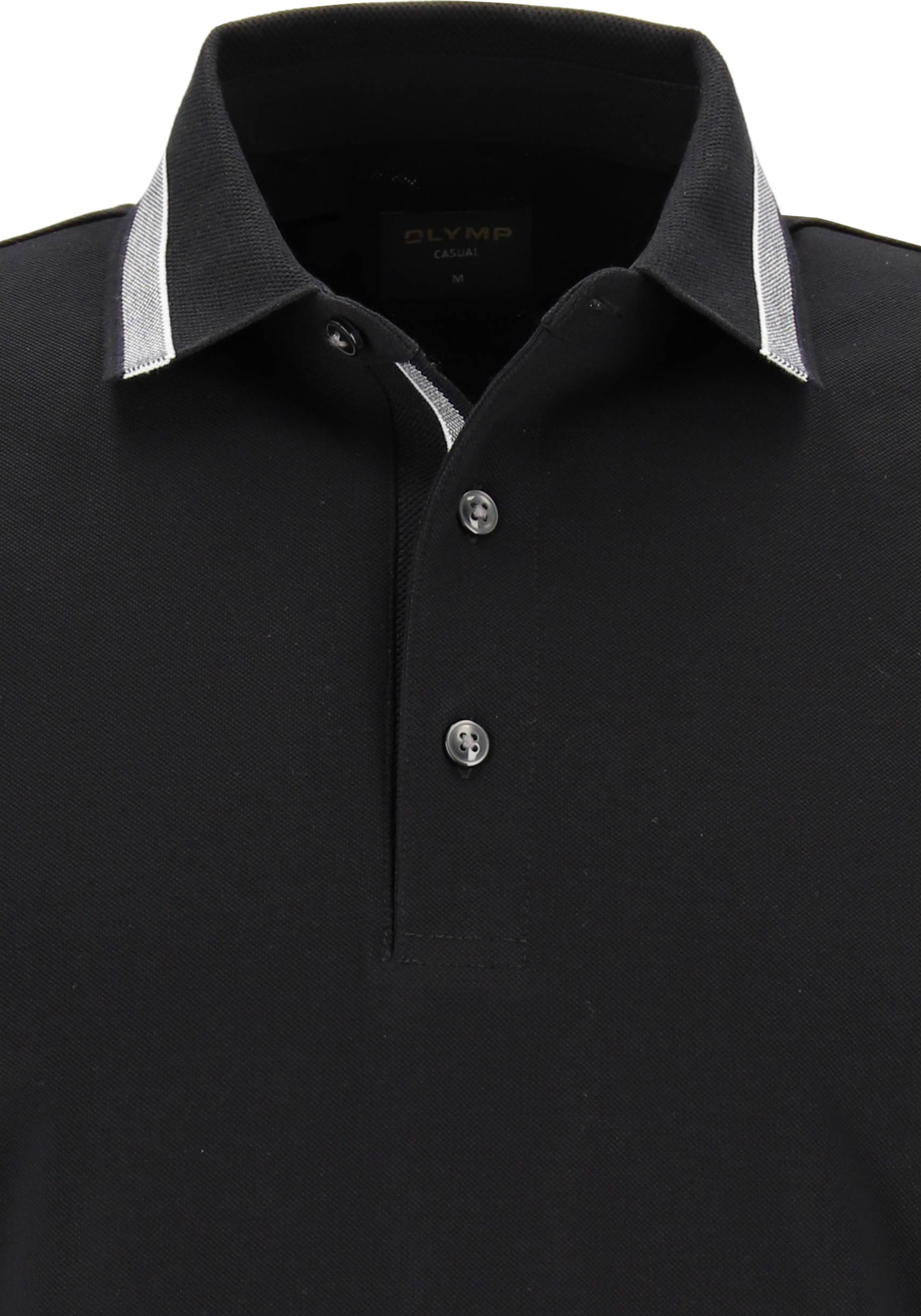 OLYMP Polo Casual, modern fit polo, zwart