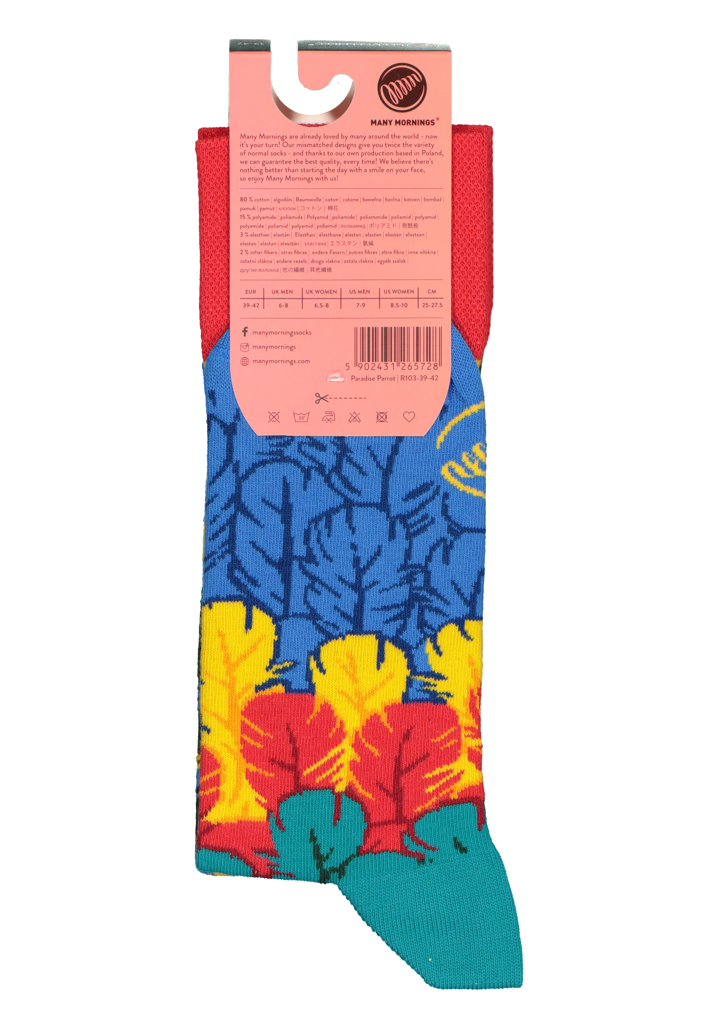 Many Mornings unisex sokken Paradise Parrot