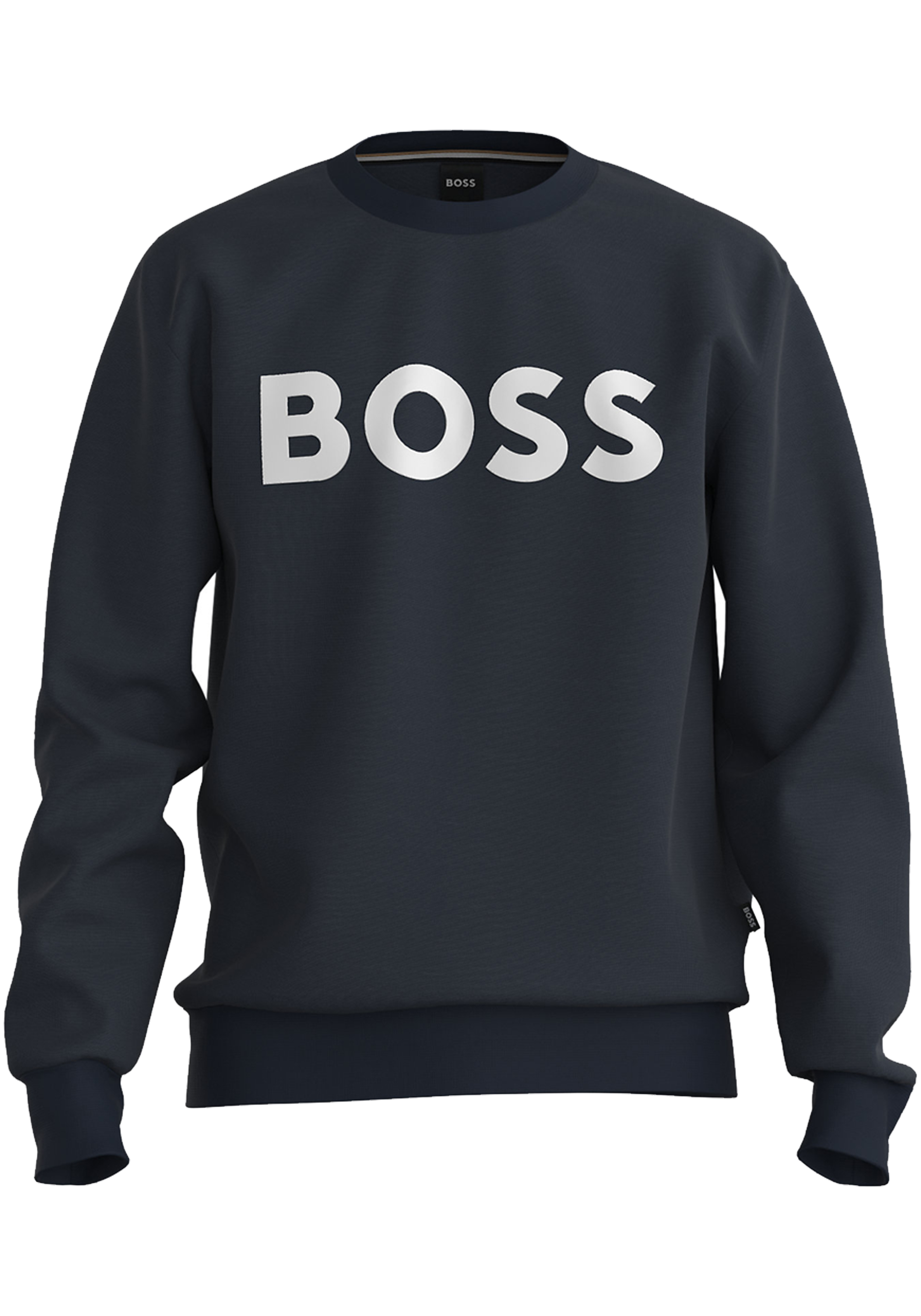BOSS Soleri regular fit trui katoen, heren sweatshirt middeldik, donkerblauw
