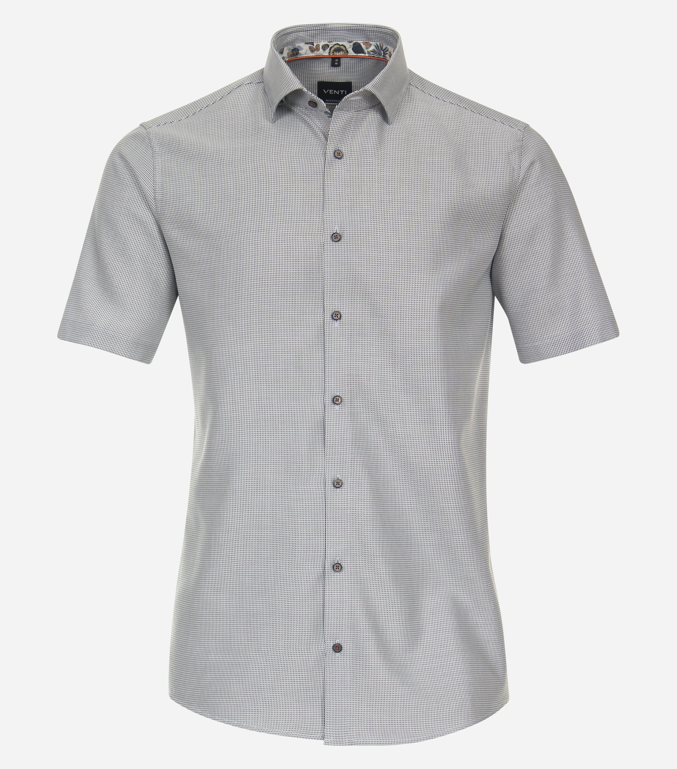 VENTI modern fit overhemd, korte mouw, twill, groen
