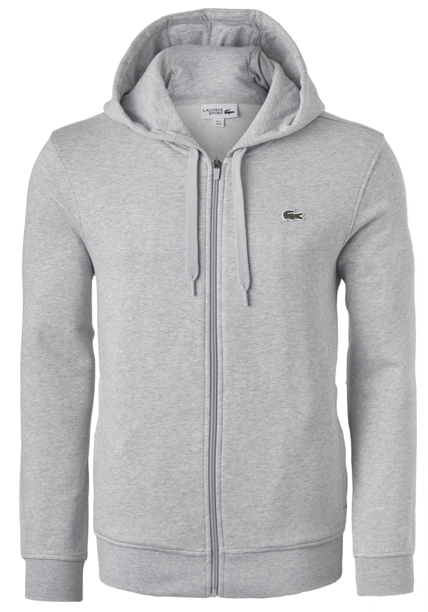 Lacoste heren hoodie sweatvest, met rits, lichtgrijs vest