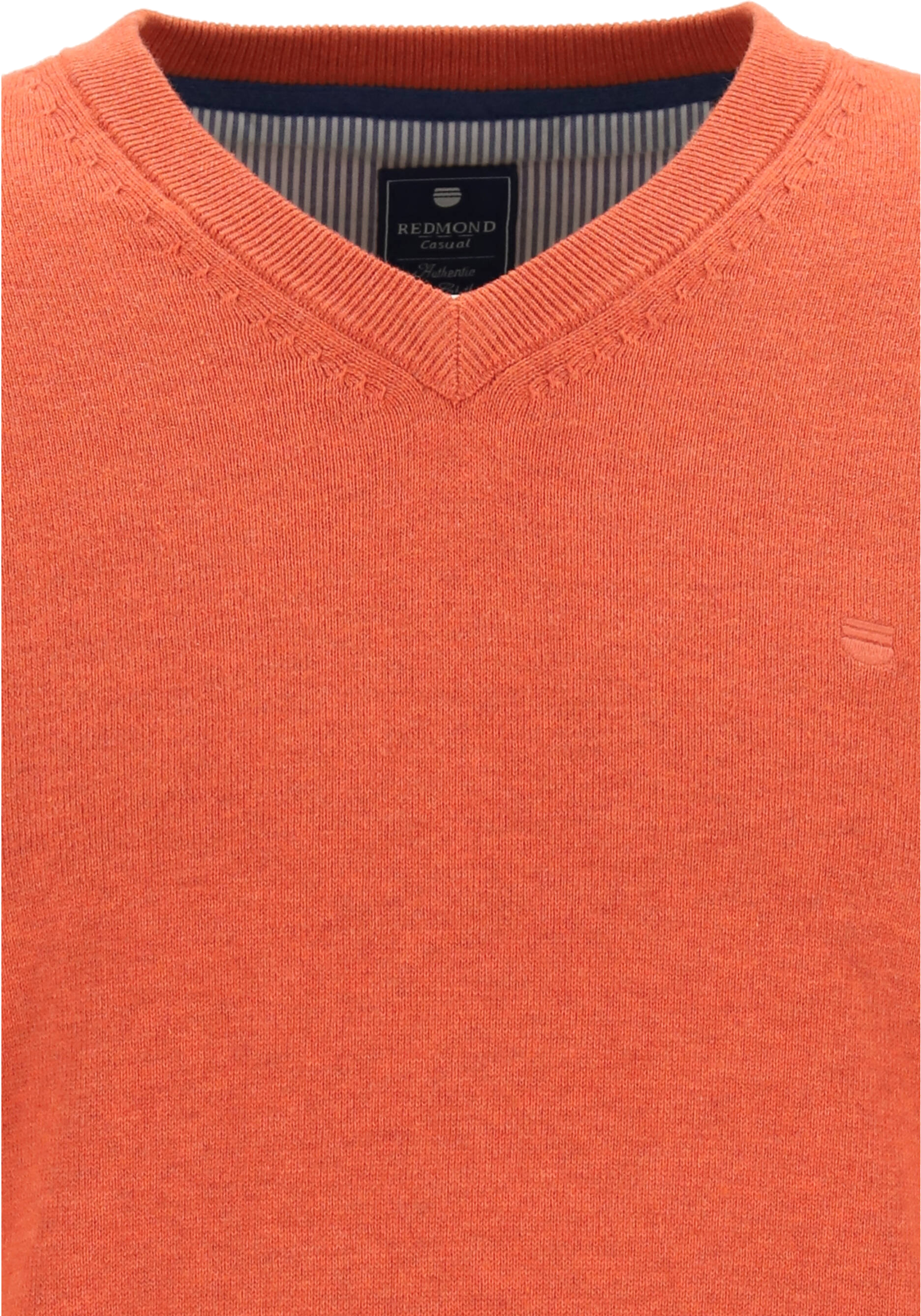 Redmond heren trui katoen, V-hals, oranje