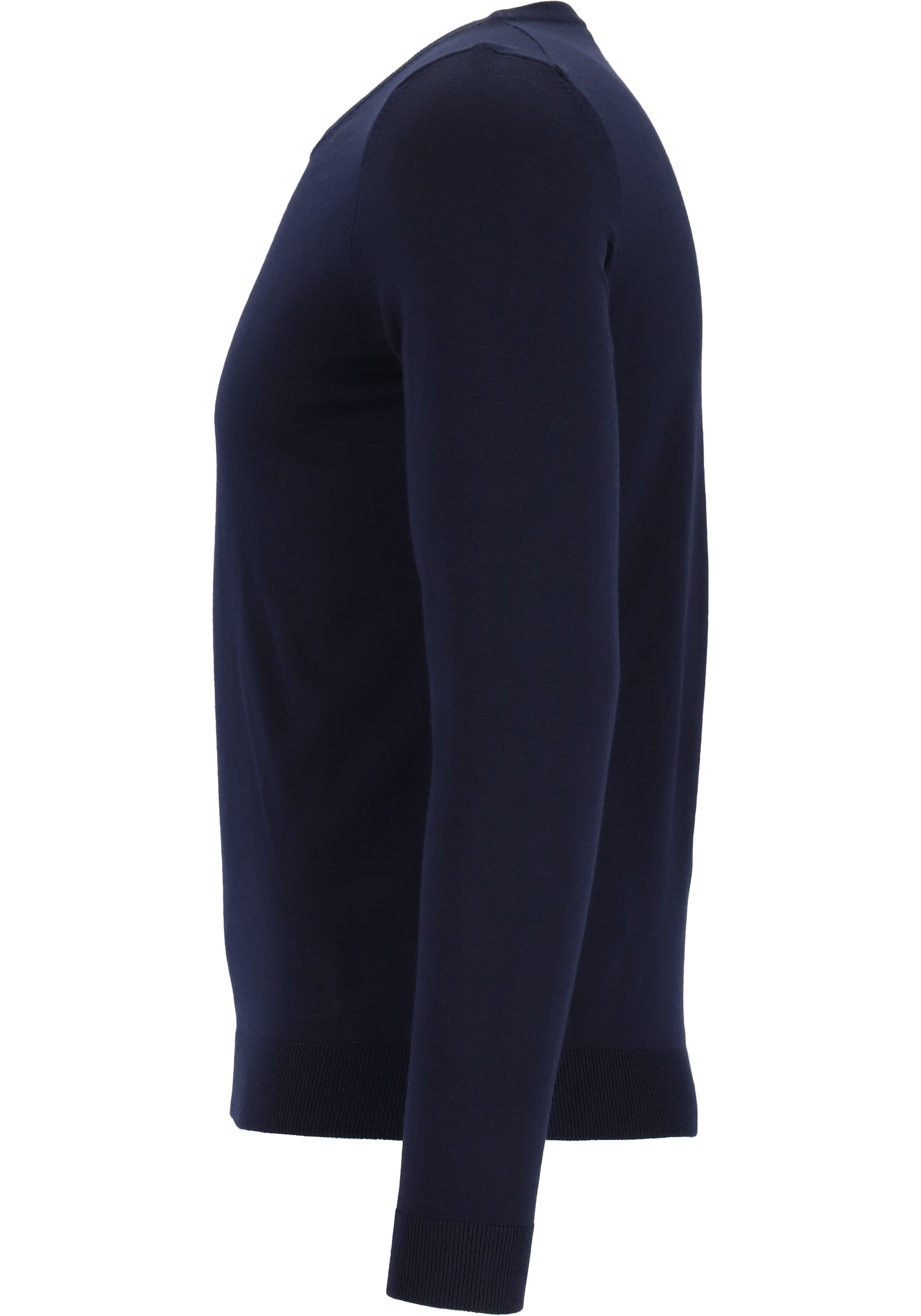 BOSS Leno heren trui wol, slim fit met O-hals, donkerblauw