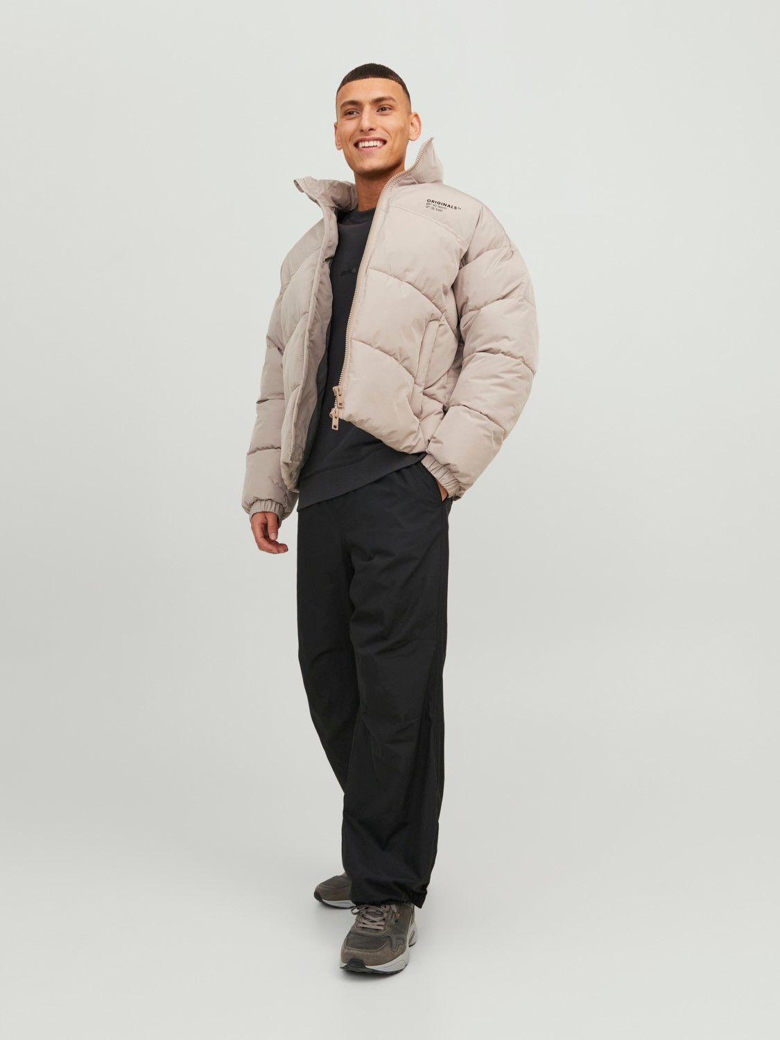 JACK & JONES Parachute Pant Base loose fit, heren cargo broek, zwart