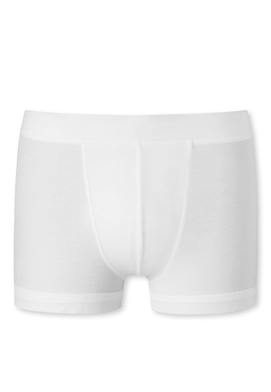 SCHIESSER Retro Rib boxer (1-pack), heren short dubbelrib biologisch katoen wit