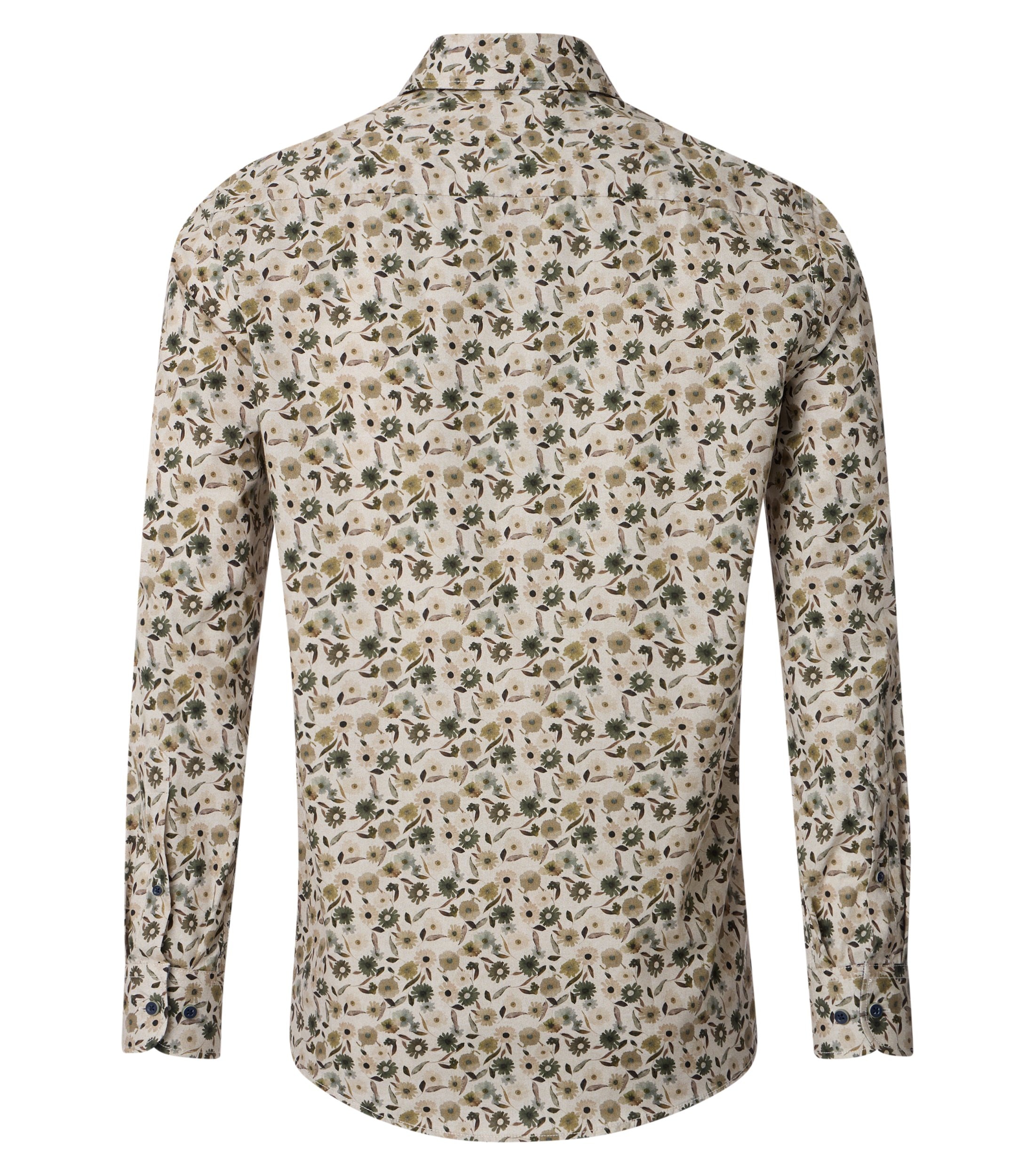 CASA MODA Sport casual fit overhemd, popeline, beige dessin - 444310200-600