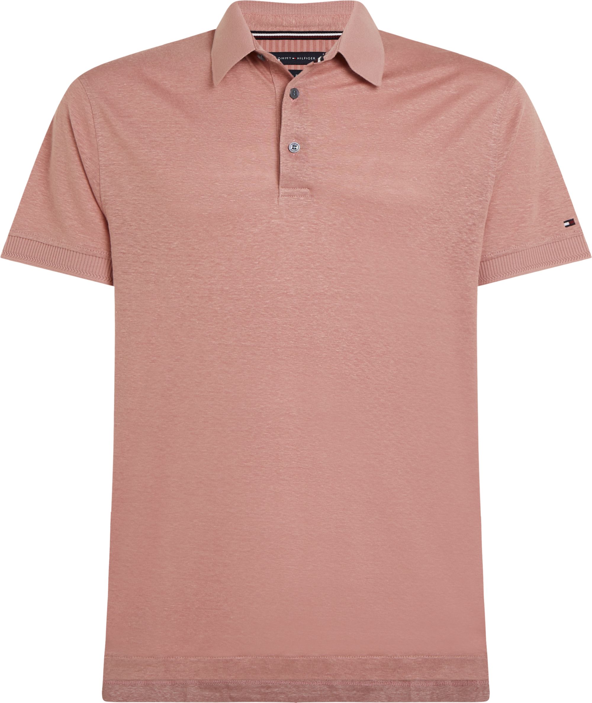 Tommy Hilfiger Dc Premium Linen Regular Polo, heren poloshirt, roze