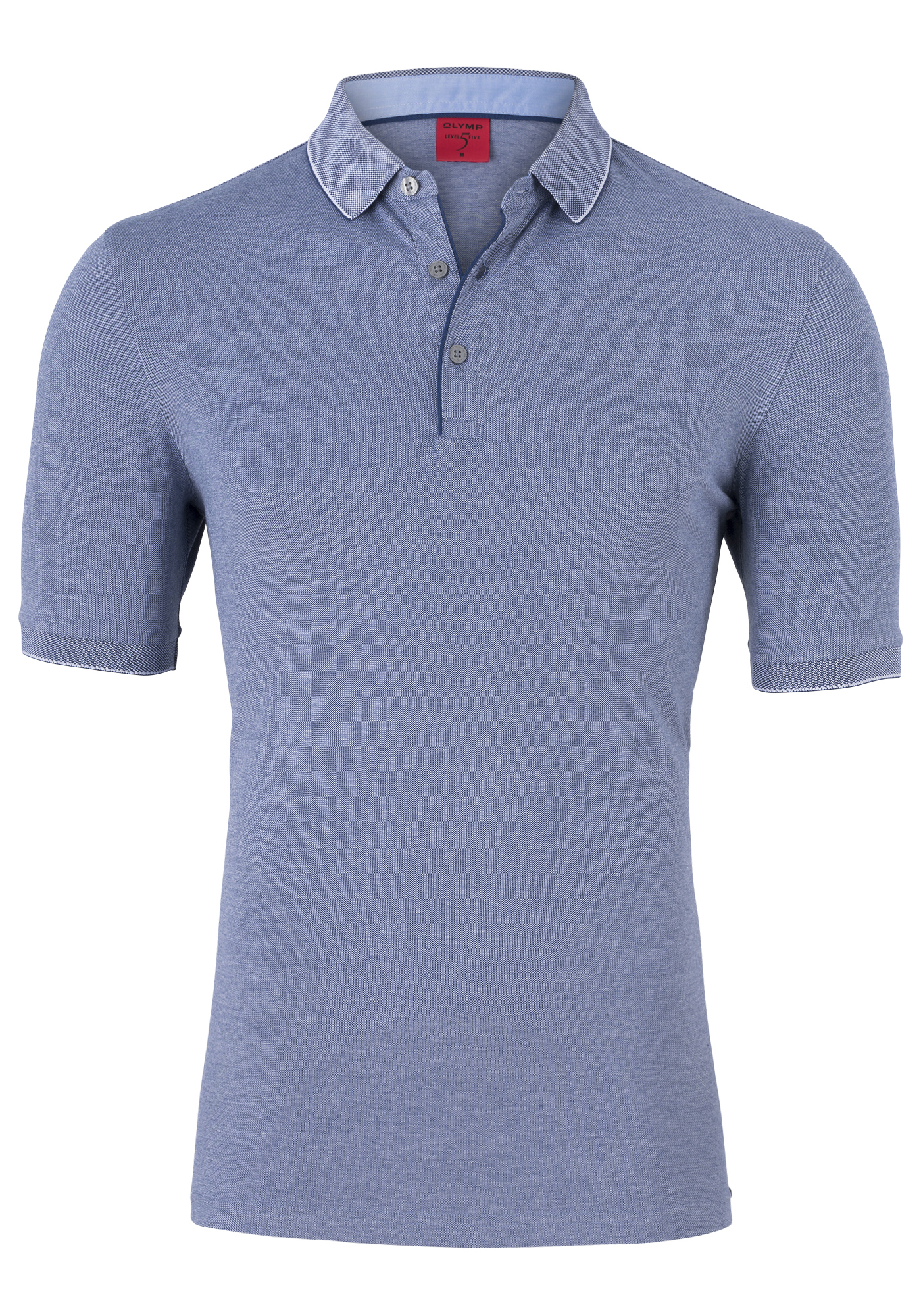 OLYMP Level 5 body fit poloshirt, stretch, navy melange