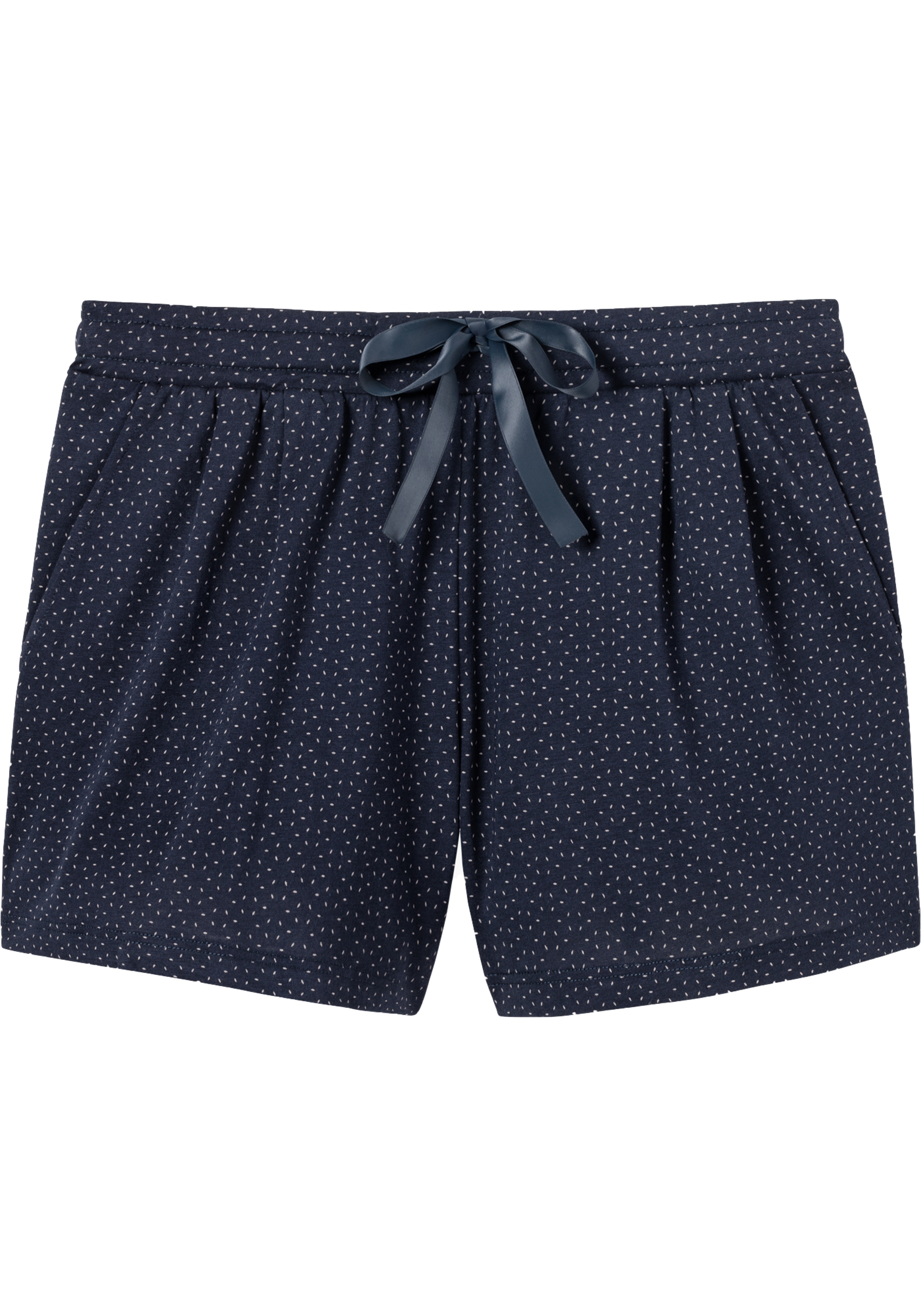 SCHIESSER dames Mix+Relax lounge broek, korte pijpen, dun, donkerblauw mini dessin