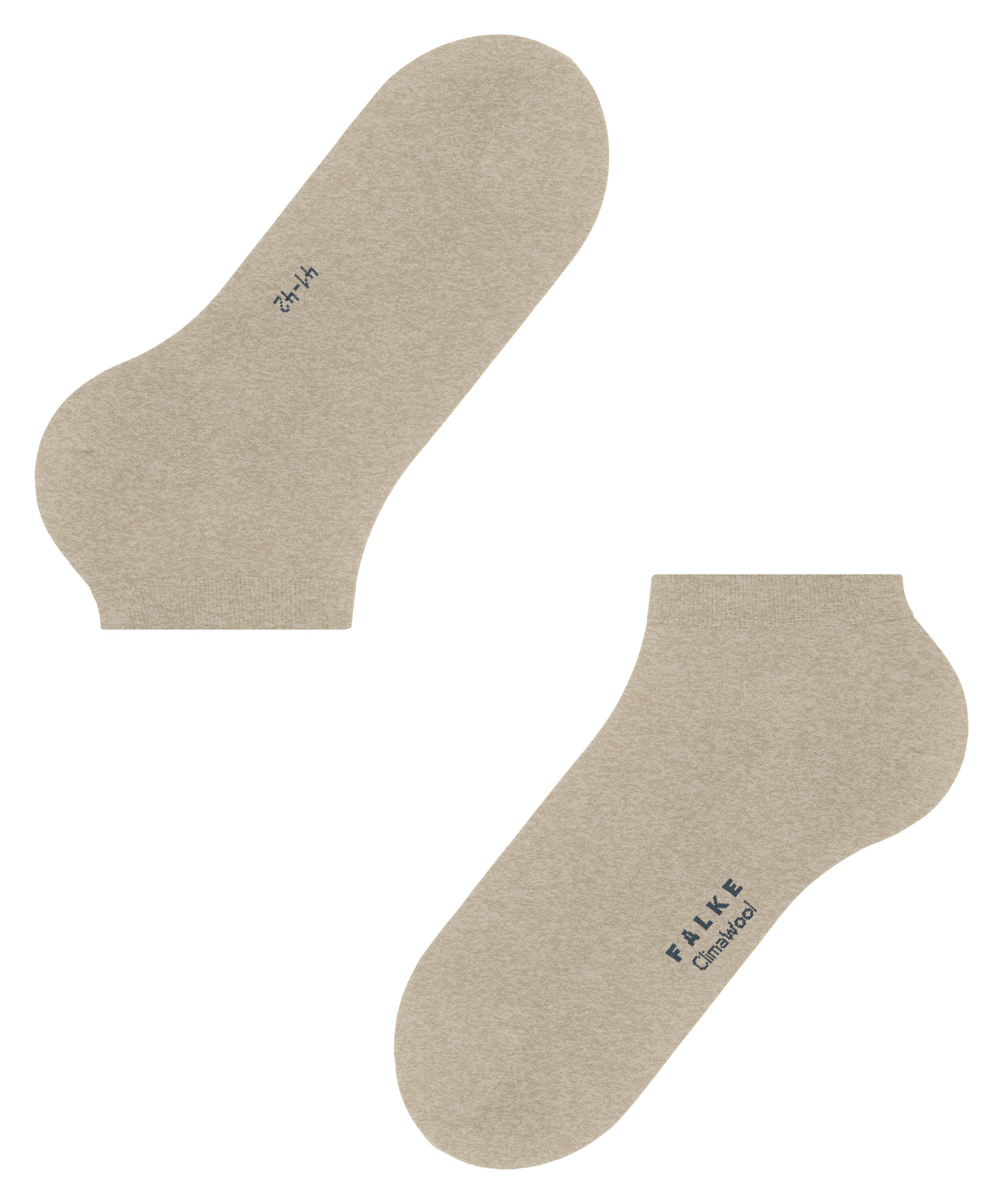 FALKE ClimaWool heren sneakersokken, beige melange (pebble mel.)