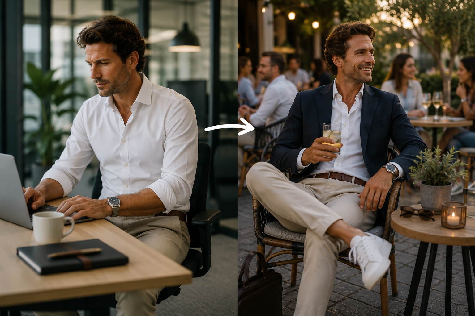 Van kantoor naar terras: één outfit voor de hele dag