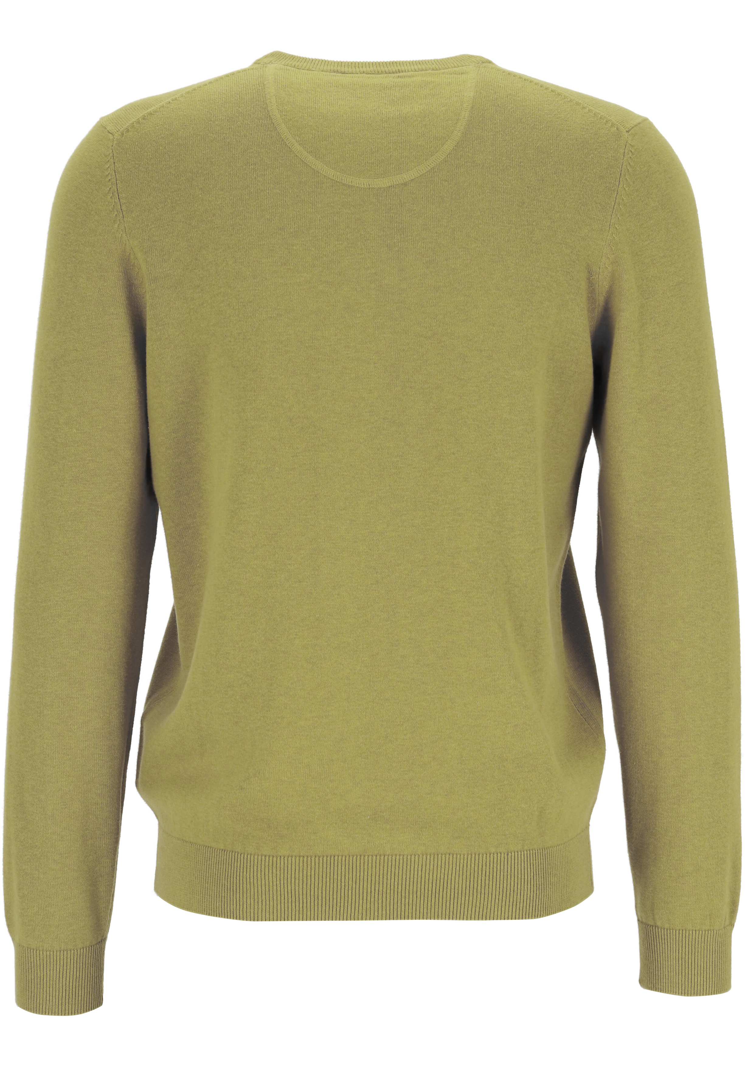 MARVELIS modern fit trui katoen, V-hals, lime groen
