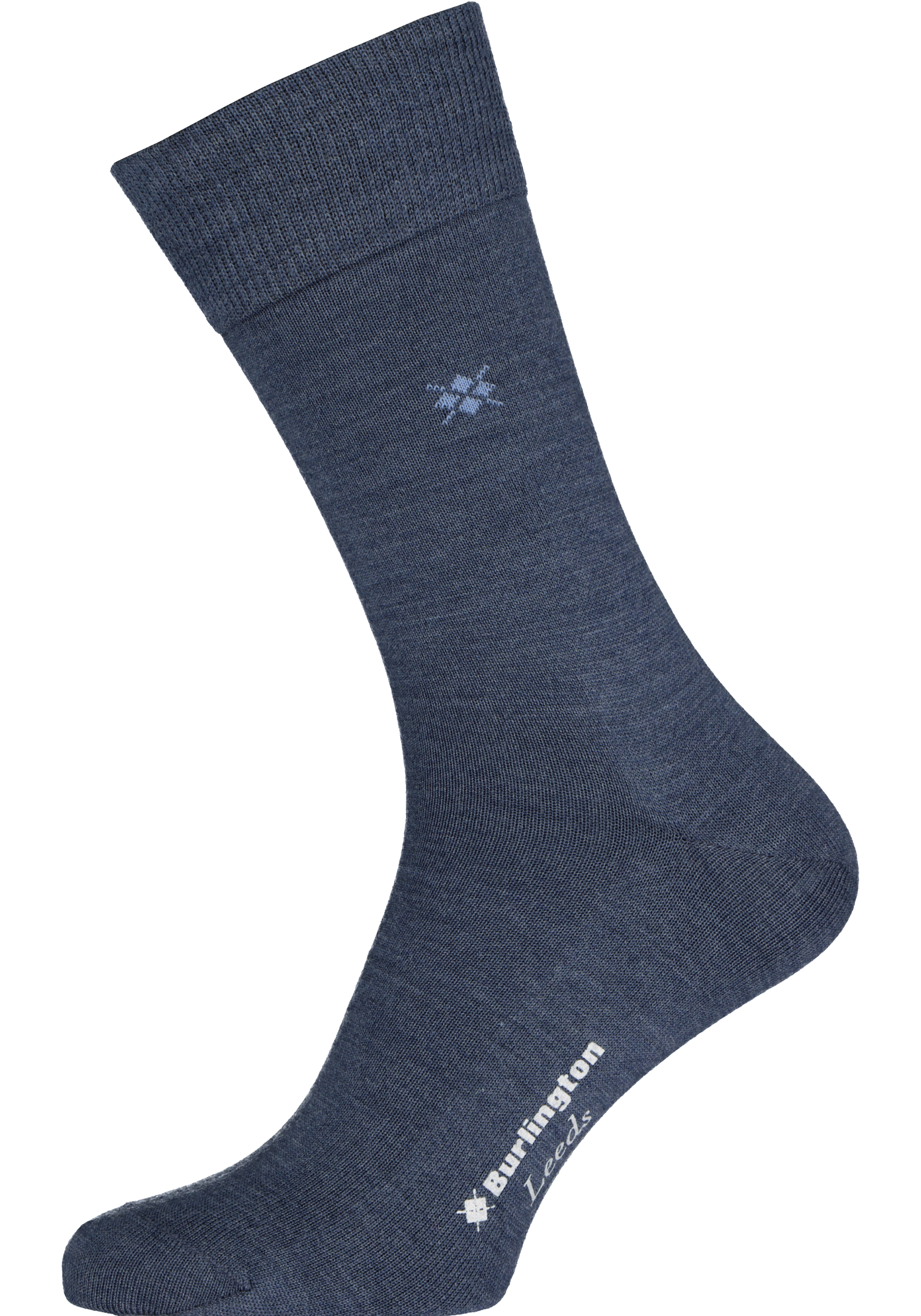 Burlington Leeds herensokken, wol, donkerblauw melange
