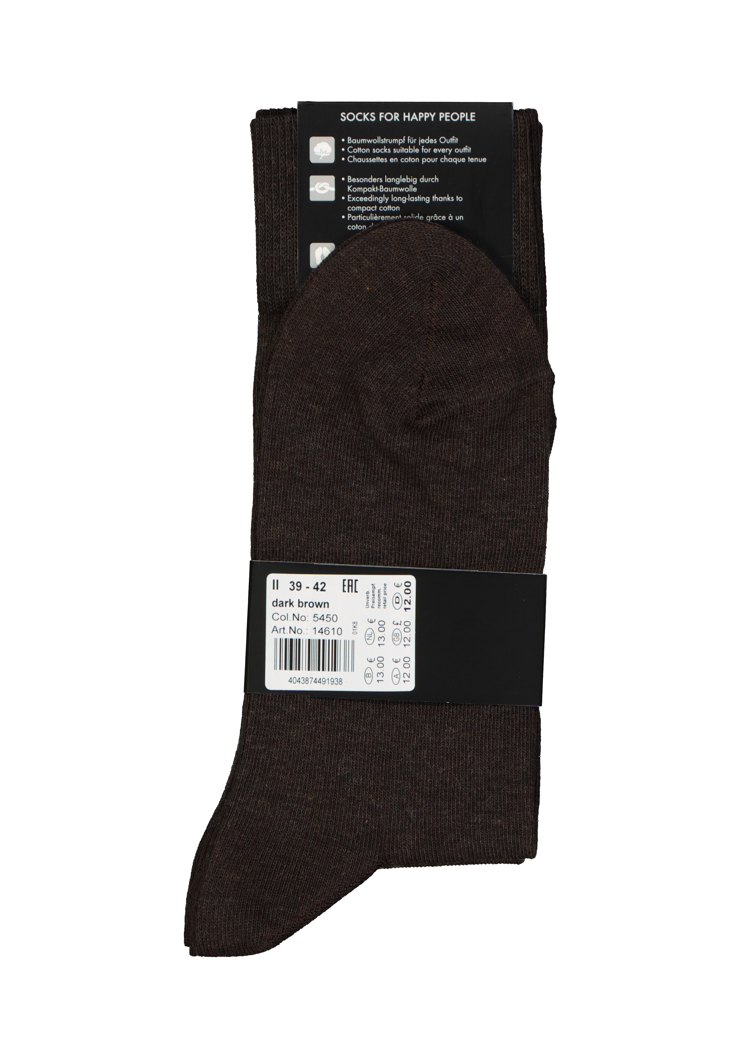 FALKE Happy herensokken (2-pack), donkerbruin (dark brown)