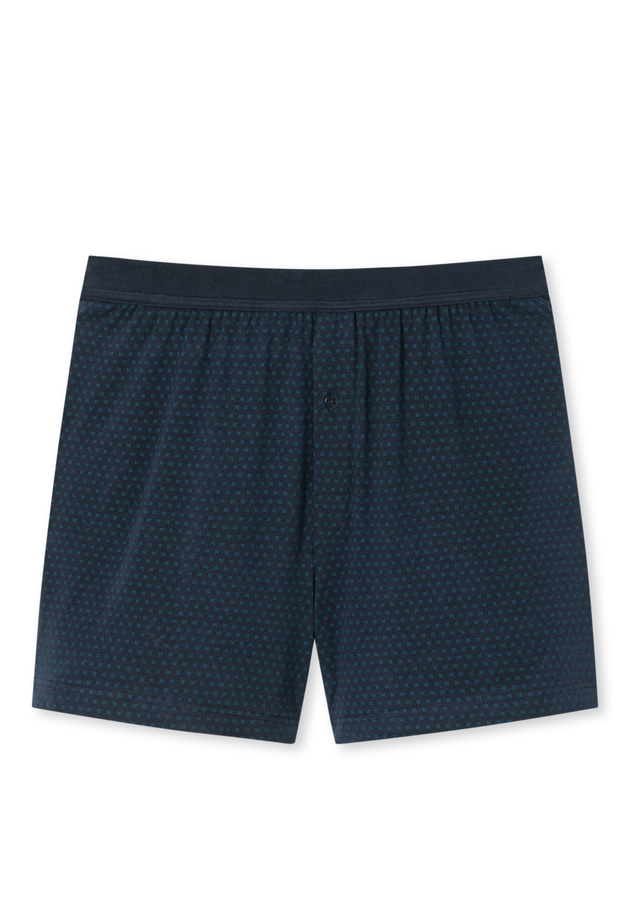 SCHIESSER Comfort Fit boxer (1-pack), heren boxershort organic katoen gedessineerd nachtblauw