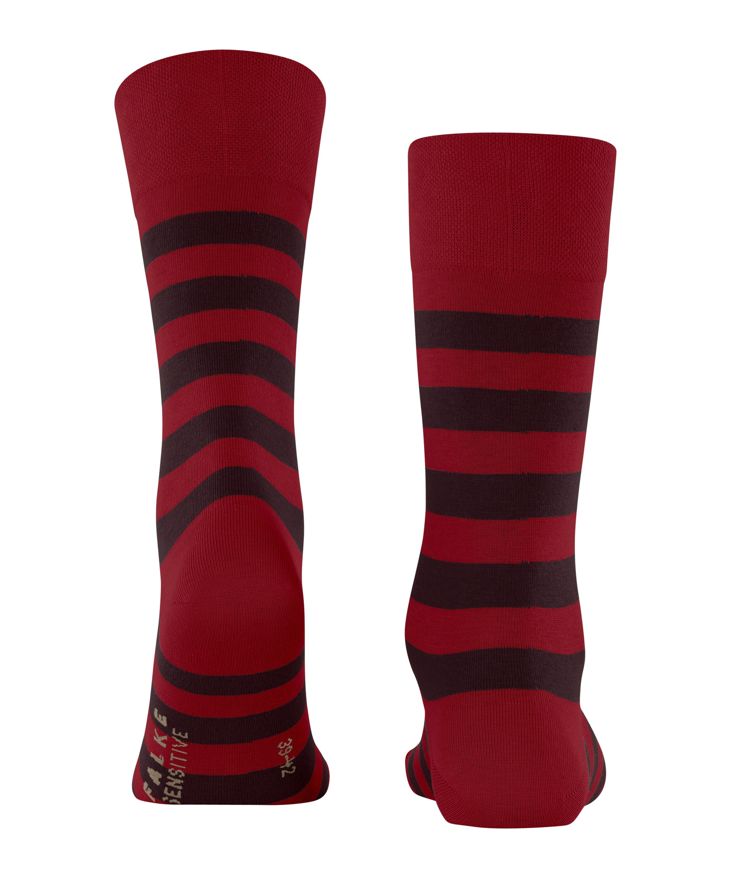FALKE Sensitive Mapped Line herensokken, rood (scarlet)