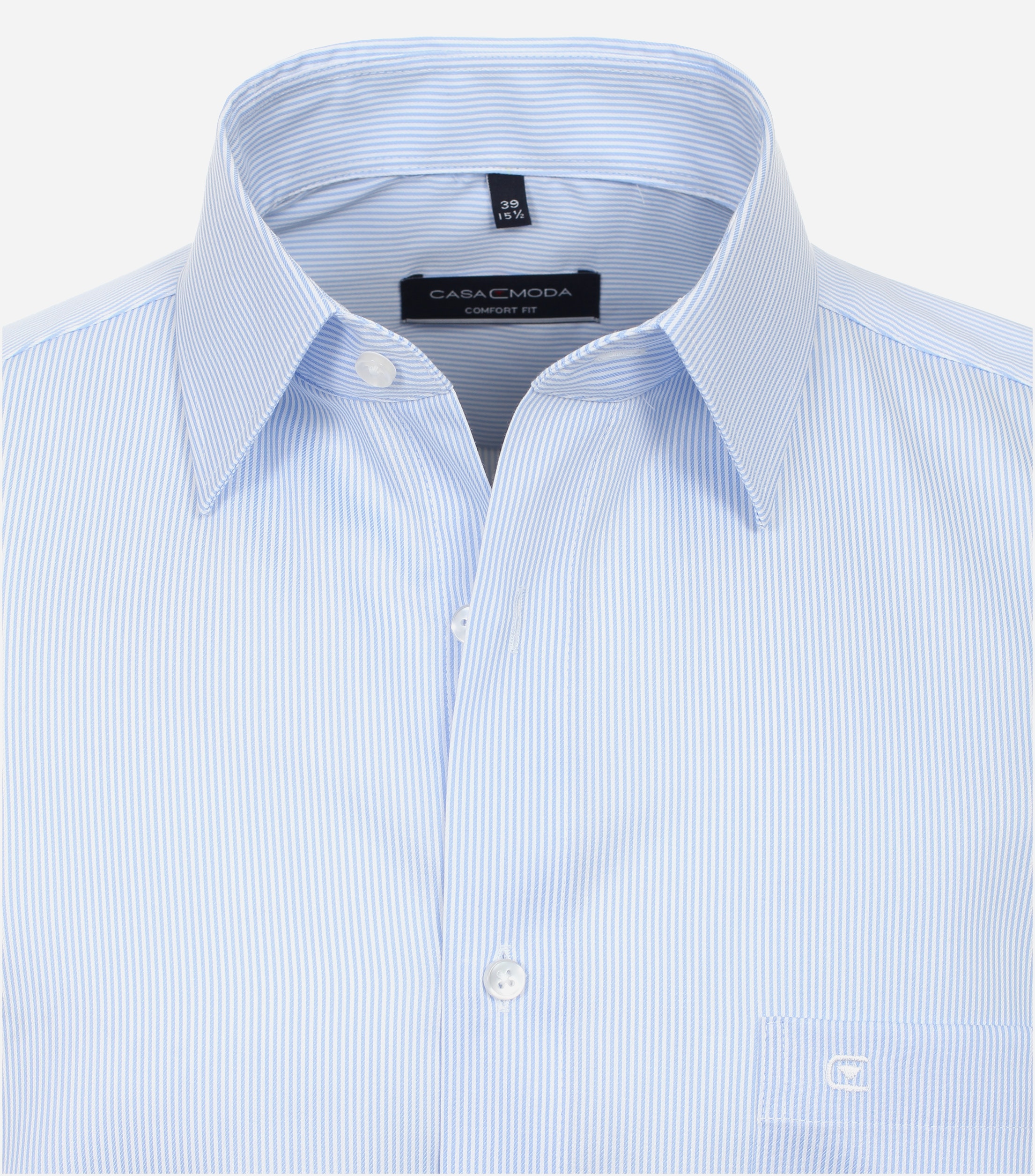 CASA MODA comfort fit overhemd, twill, blauw gestreept