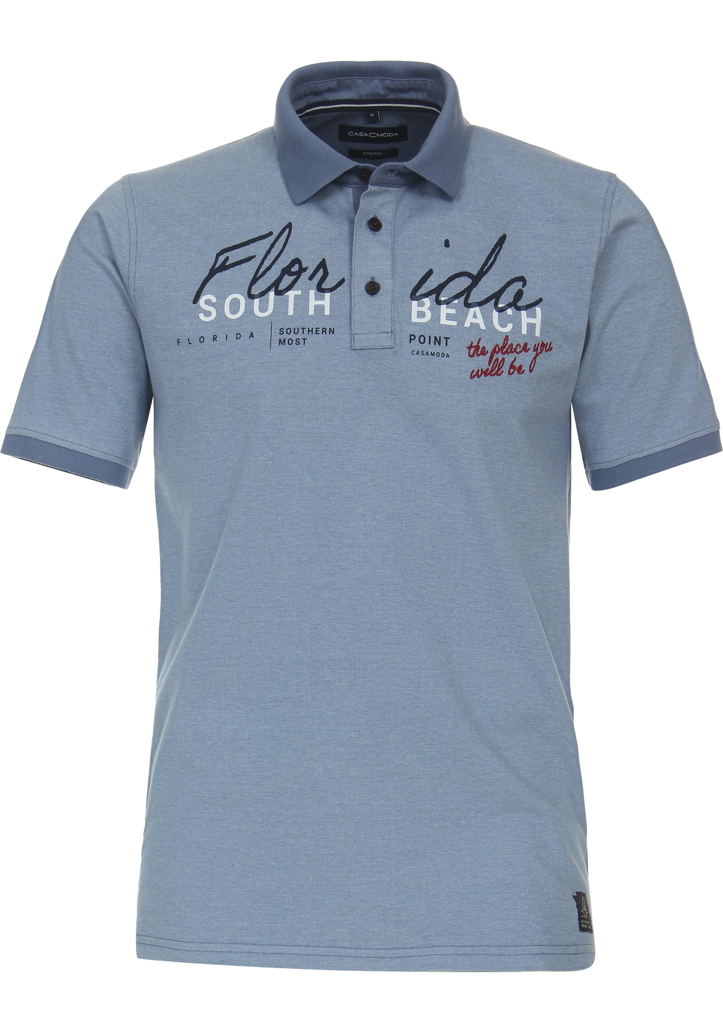CASA MODA comfort fit heren polo, aqua